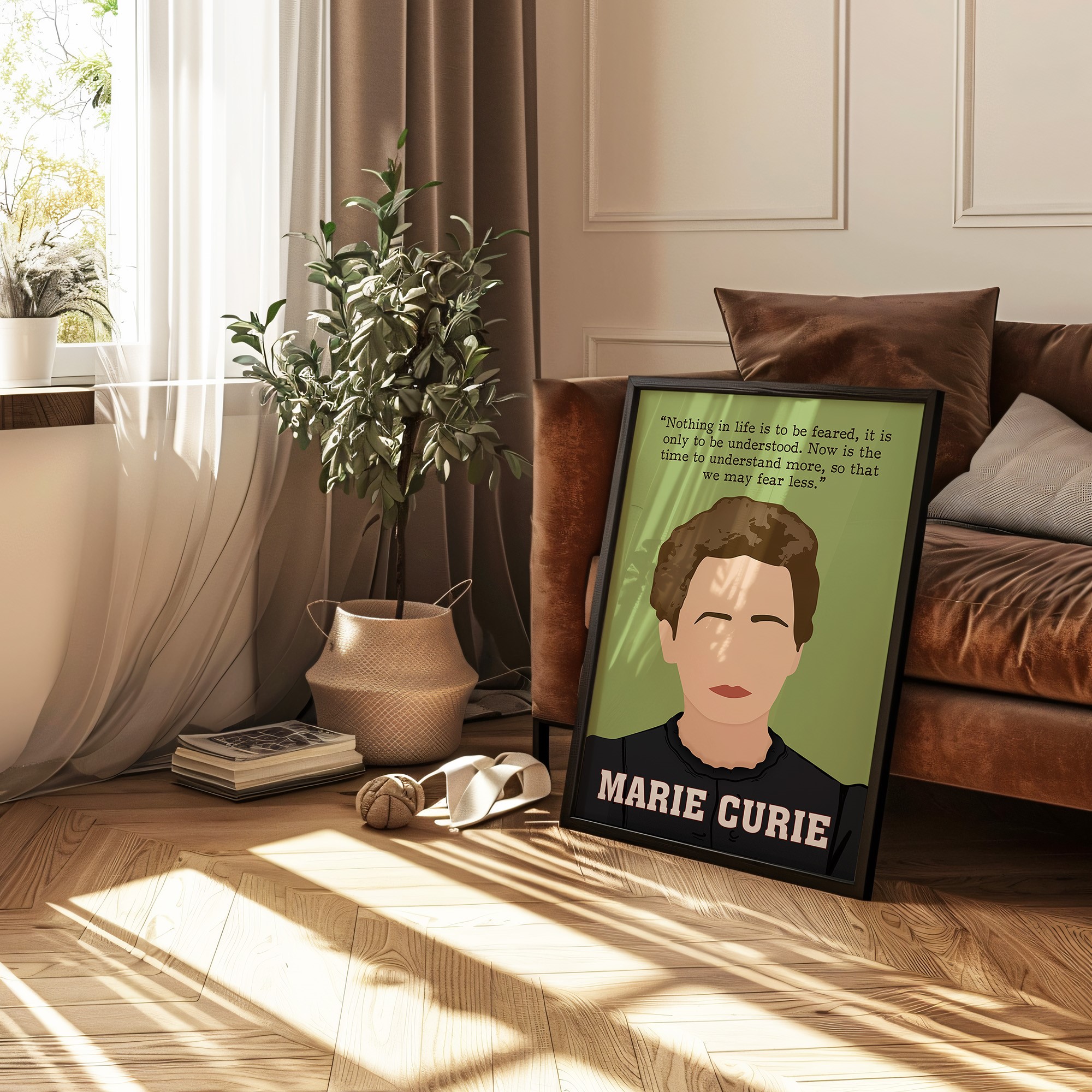 Marie Curie Powerful Women Inspirational Quote Wall Art - Image 6