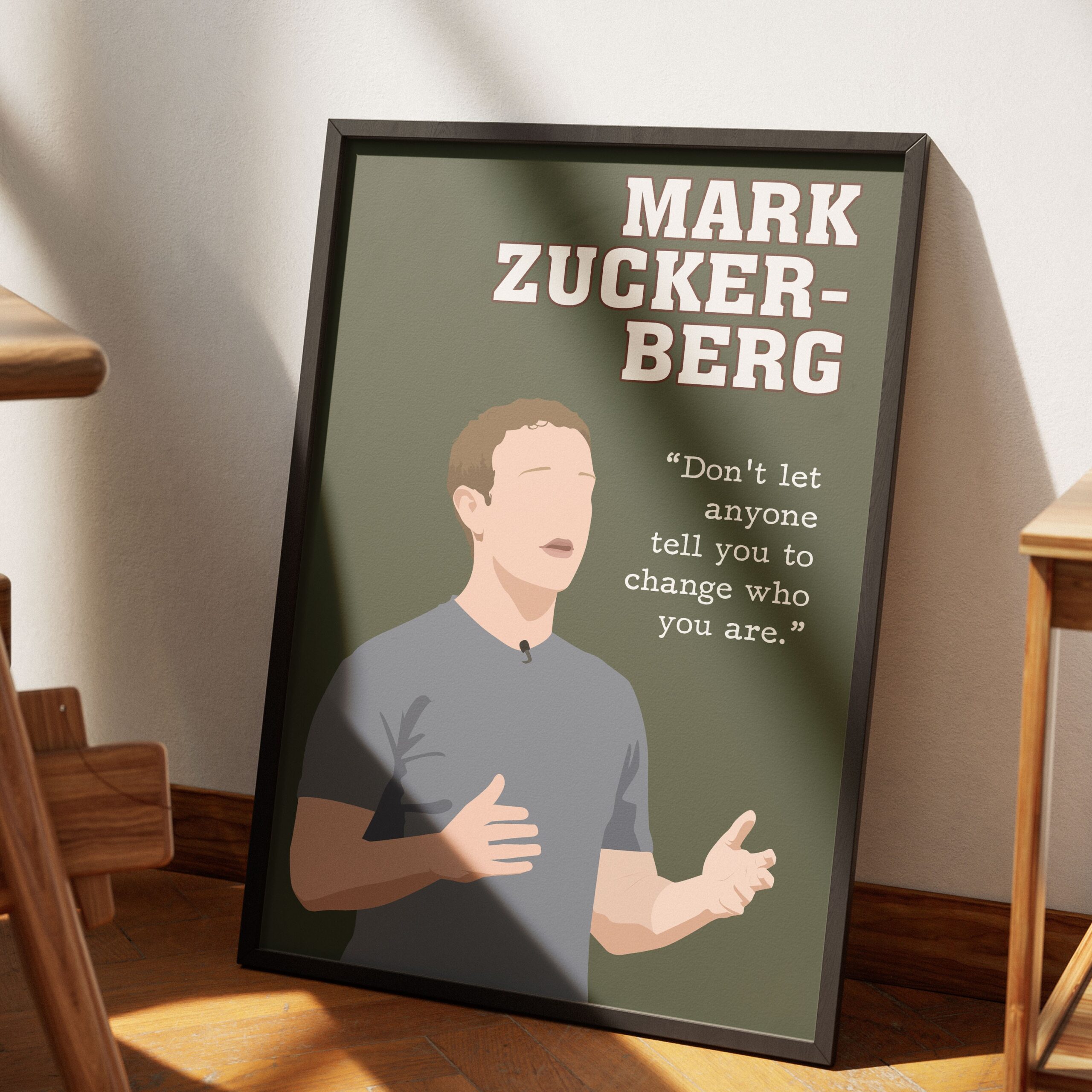 Mark Zuckerberg Motivational Quote Wall Art - Image 4