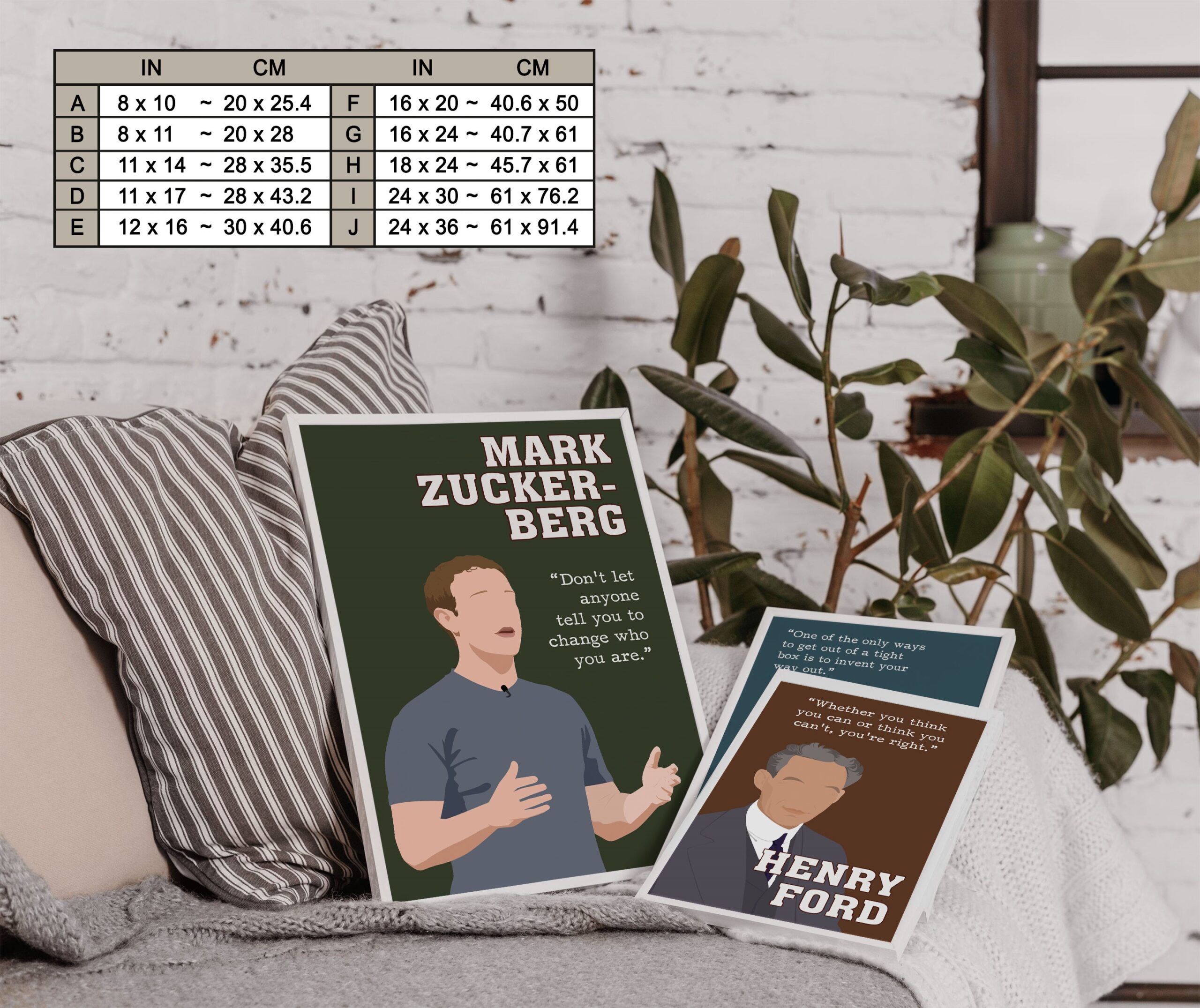 Mark Zuckerberg Motivational Quote Wall Art - Image 7