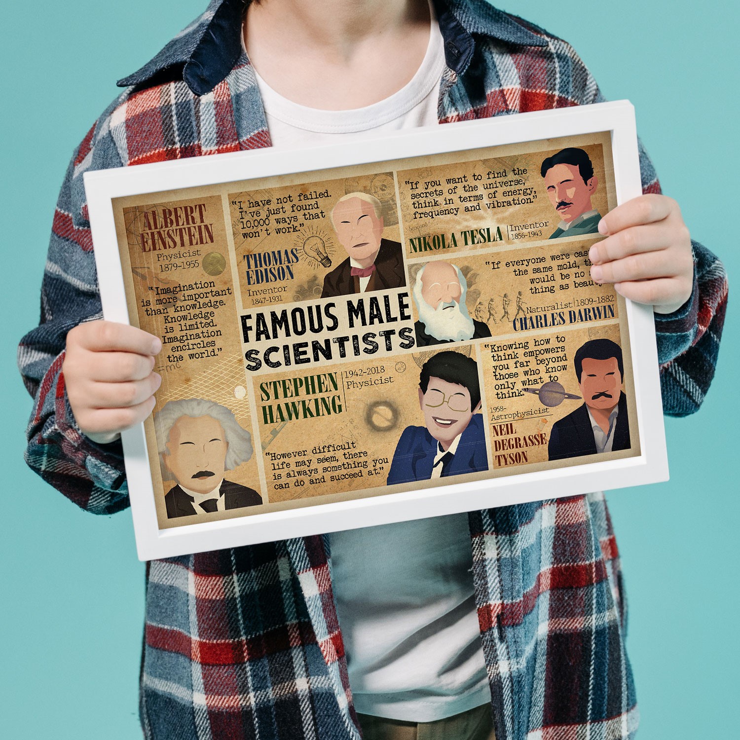 Men of Science Inspirational Quote Wall Art - Image 5