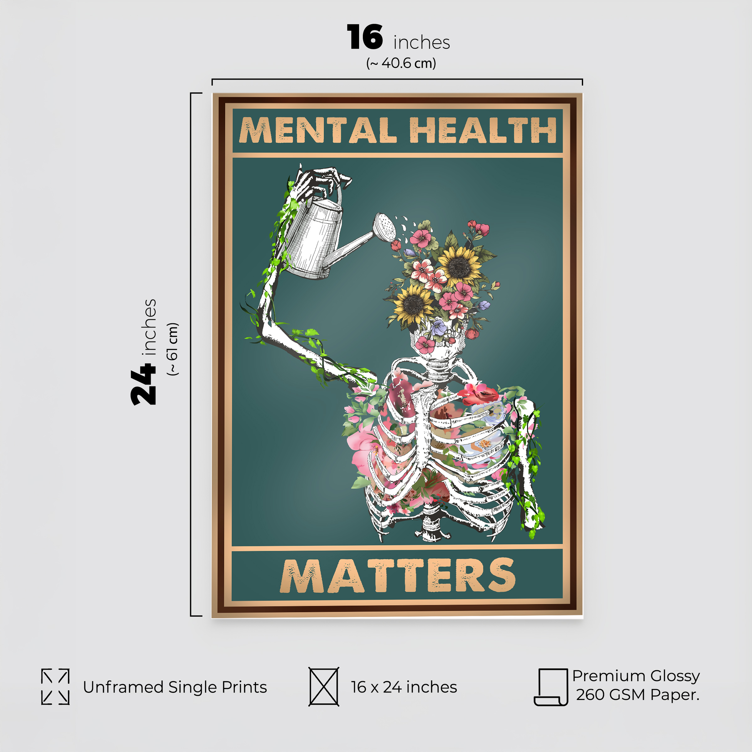 Mental Health Matters Aesthetic Unframed 16x24in Laminated Wall Art - Image 2