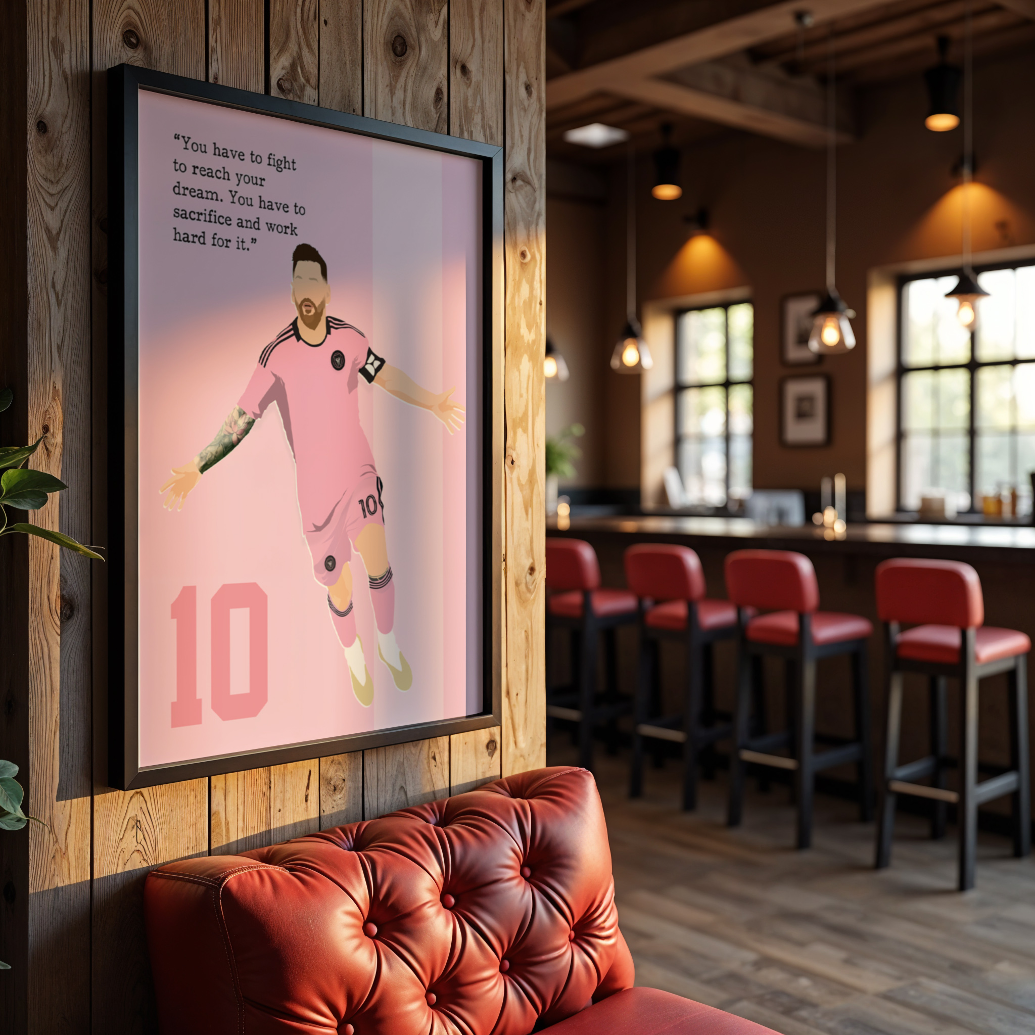 Messi Soccer Superstar Motivational Unframed 16x20in Laminated Hand-drawn Wall Art - Image 8