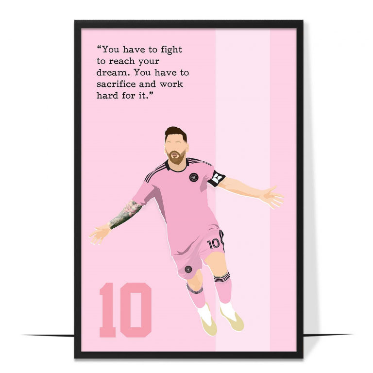 Messi Soccer Superstar Hand-drawn Wall Art