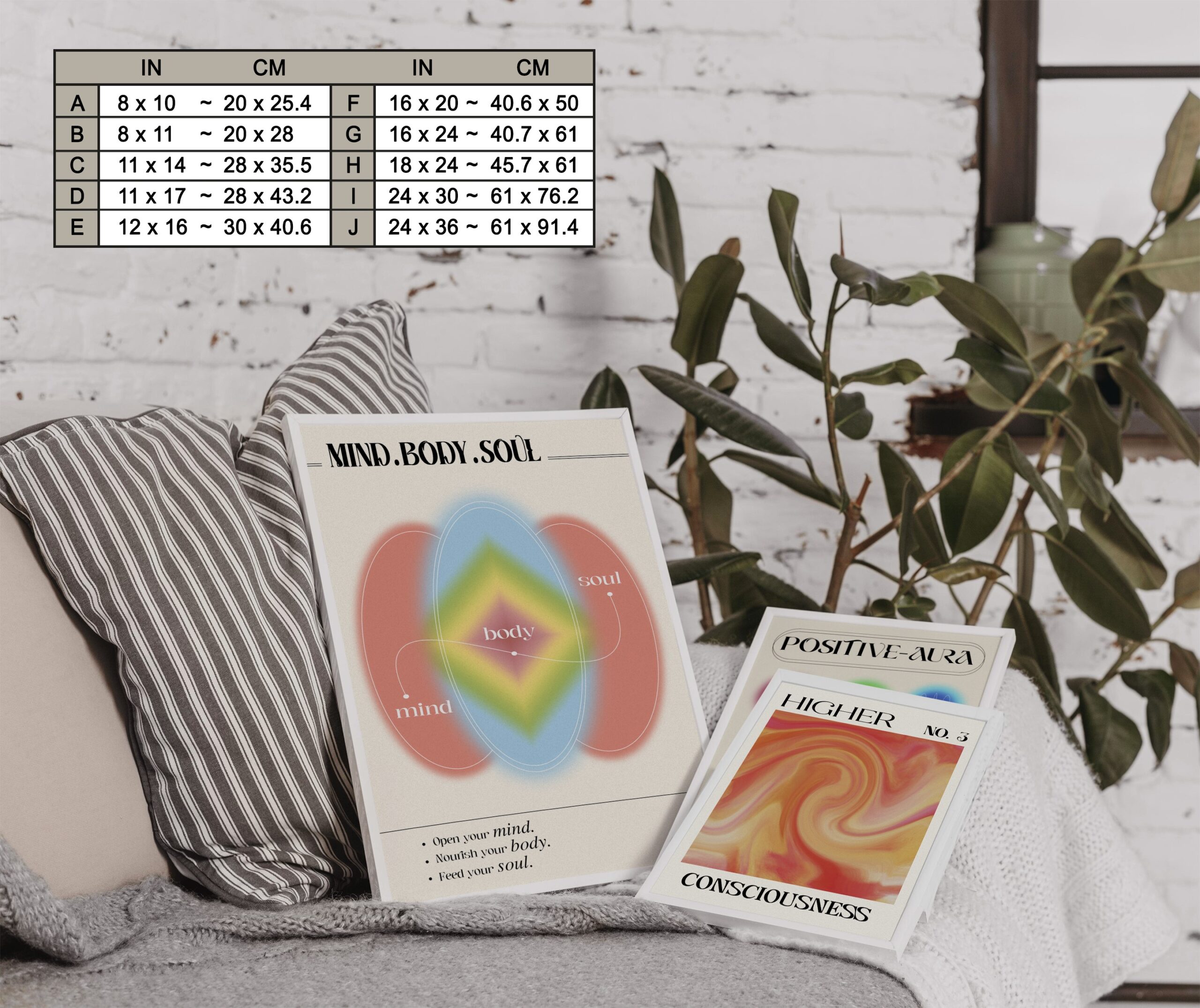 Mind Body Soul Pink Mental Health Aura Wall Art - Image 7