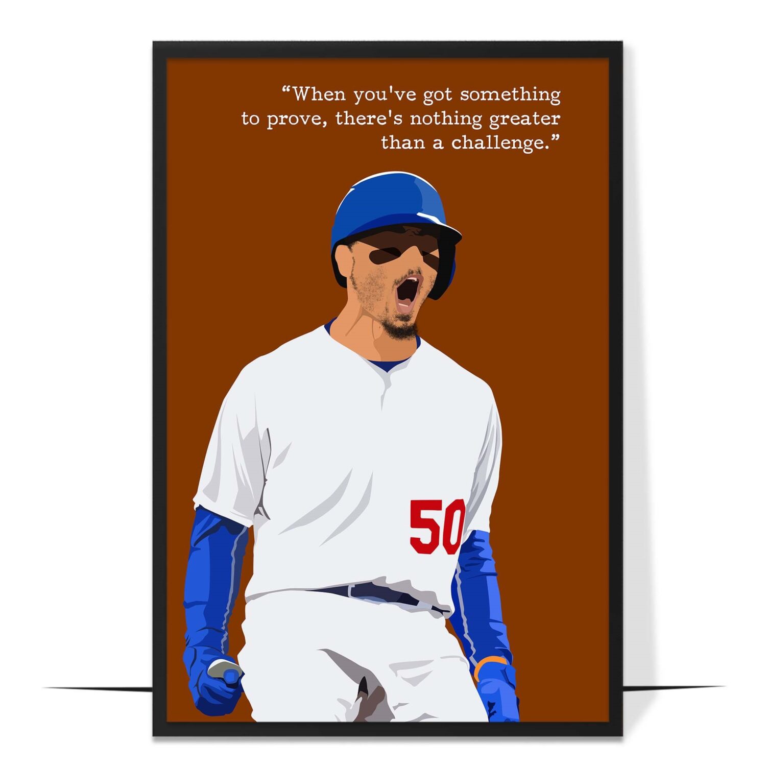 Mookie Betts Hand-drawn Baseball Wall Art