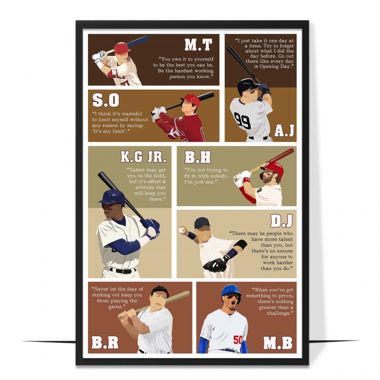 Motivational Baseball Superstars Wall Art