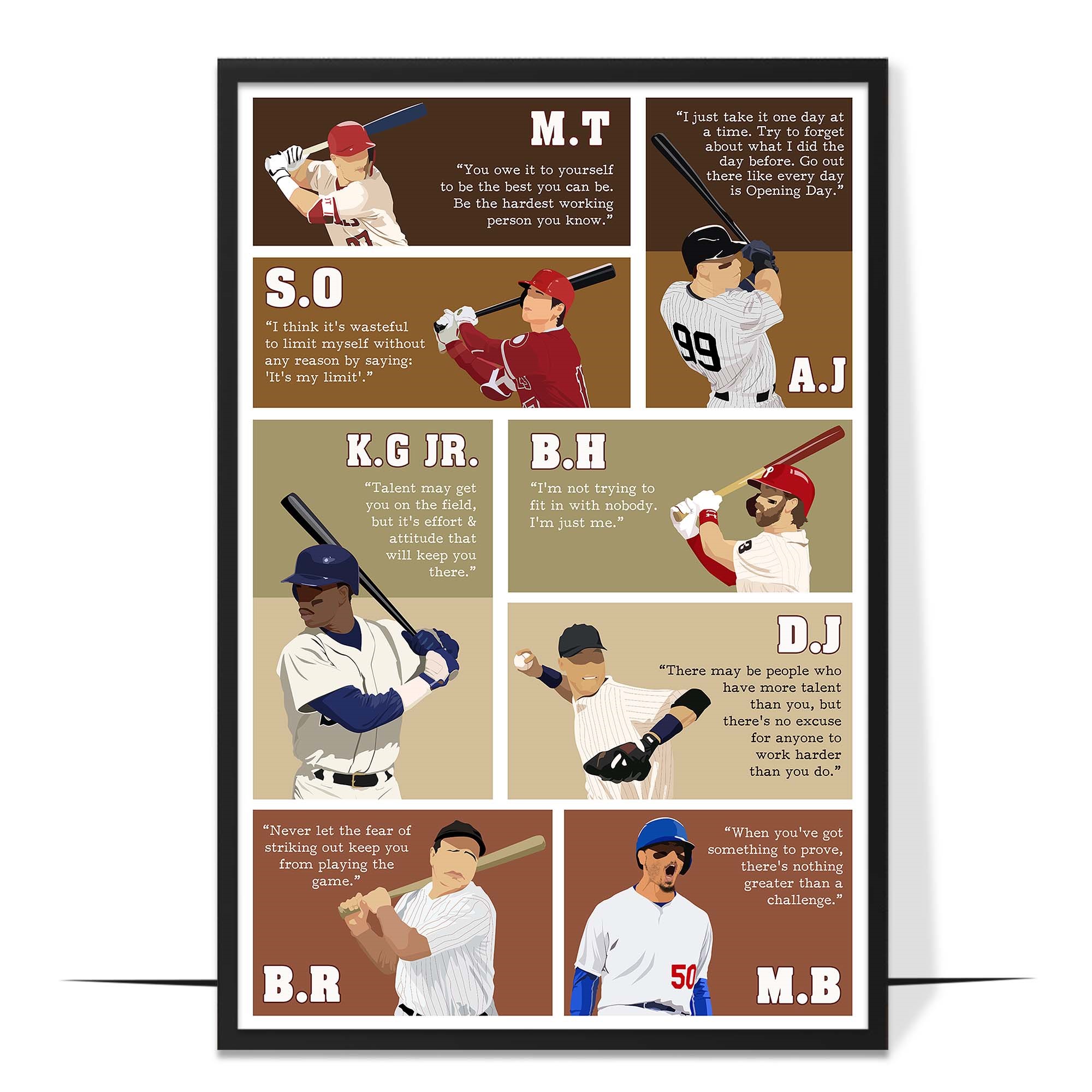 Motivational Baseball Superstars Wall Art