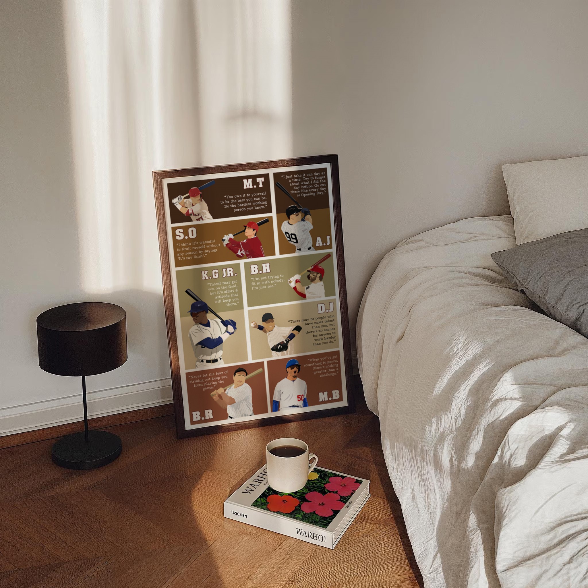 Motivational Baseball Superstars Quotes Hand-drawn Wall Art - Image 2