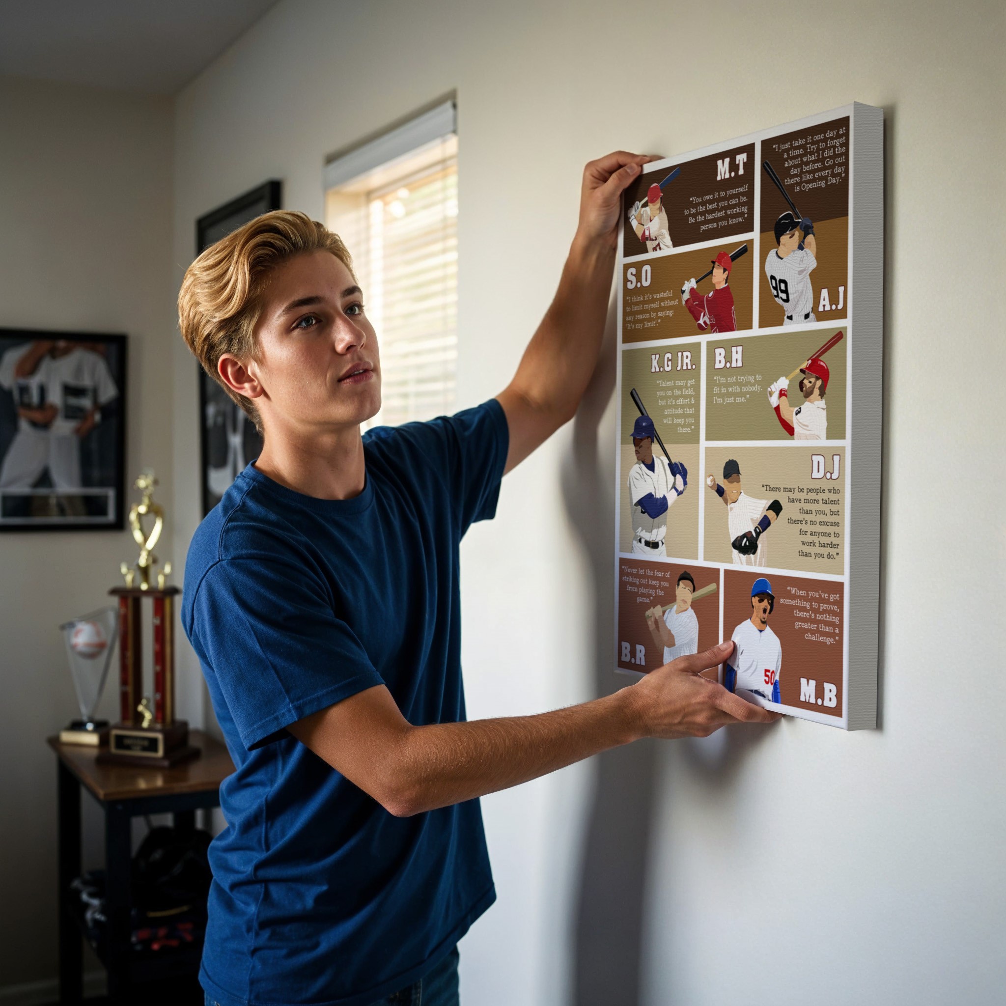 Motivational Baseball Superstars Quotes Hand-drawn Wall Art - Image 6