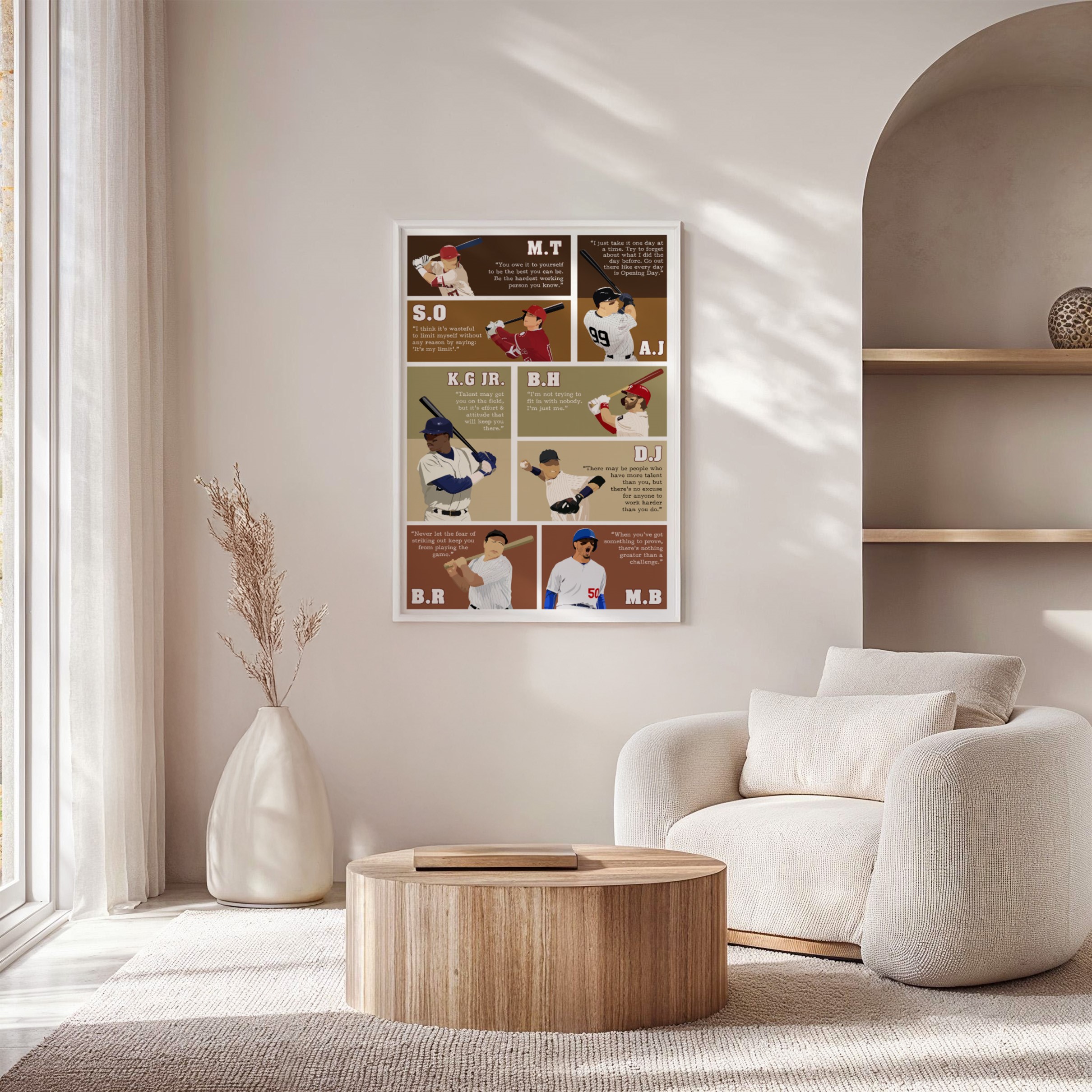 Motivational Baseball Superstars Quotes Hand-drawn Wall Art - Image 7