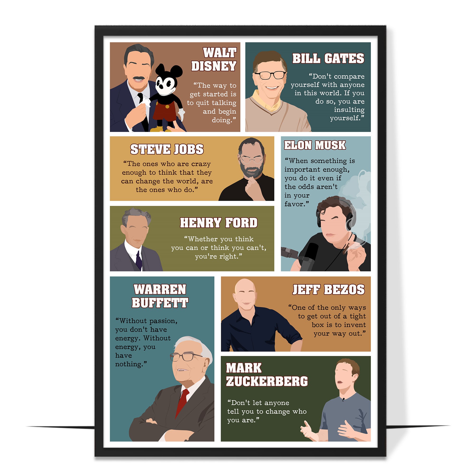 Motivational Businessman Hand-drawn Wall Art