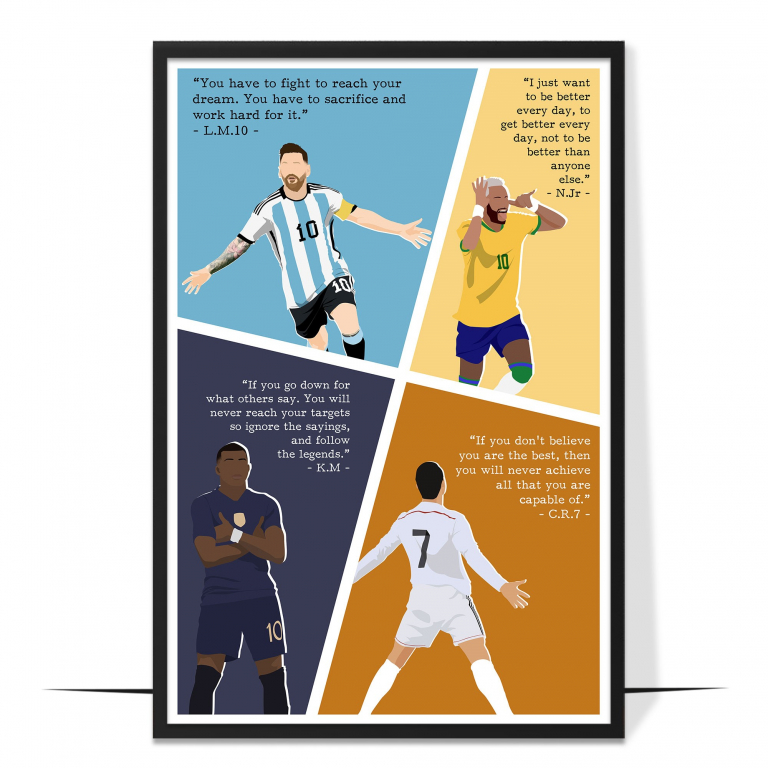 Motivational Soccer Superstars Wall Art