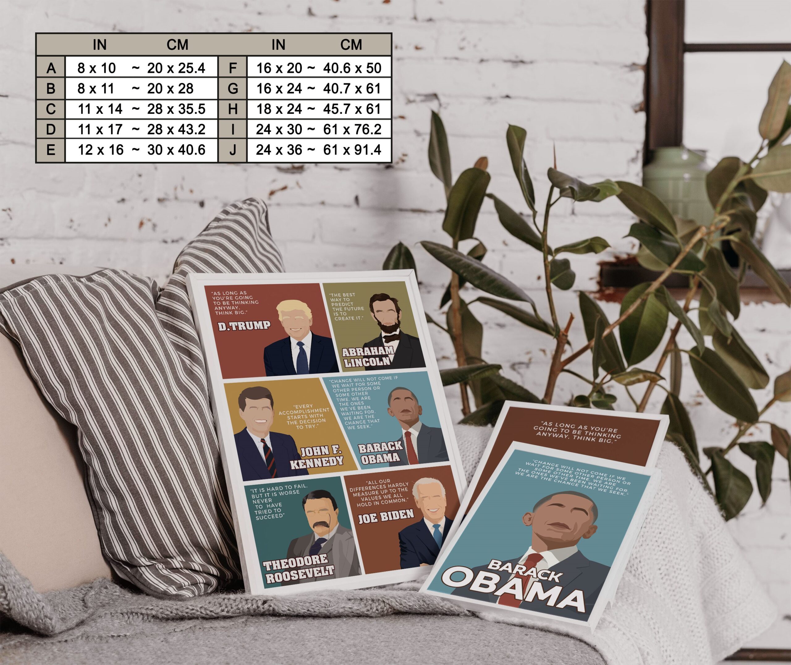 US Presidents Motivational Quote Wall Art - Image 7