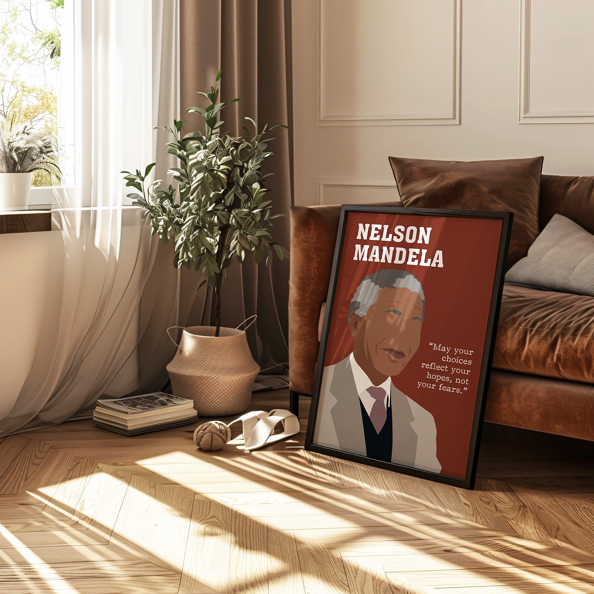 Nelson Mandela Men Motivational Quote Wall Art - Image 2