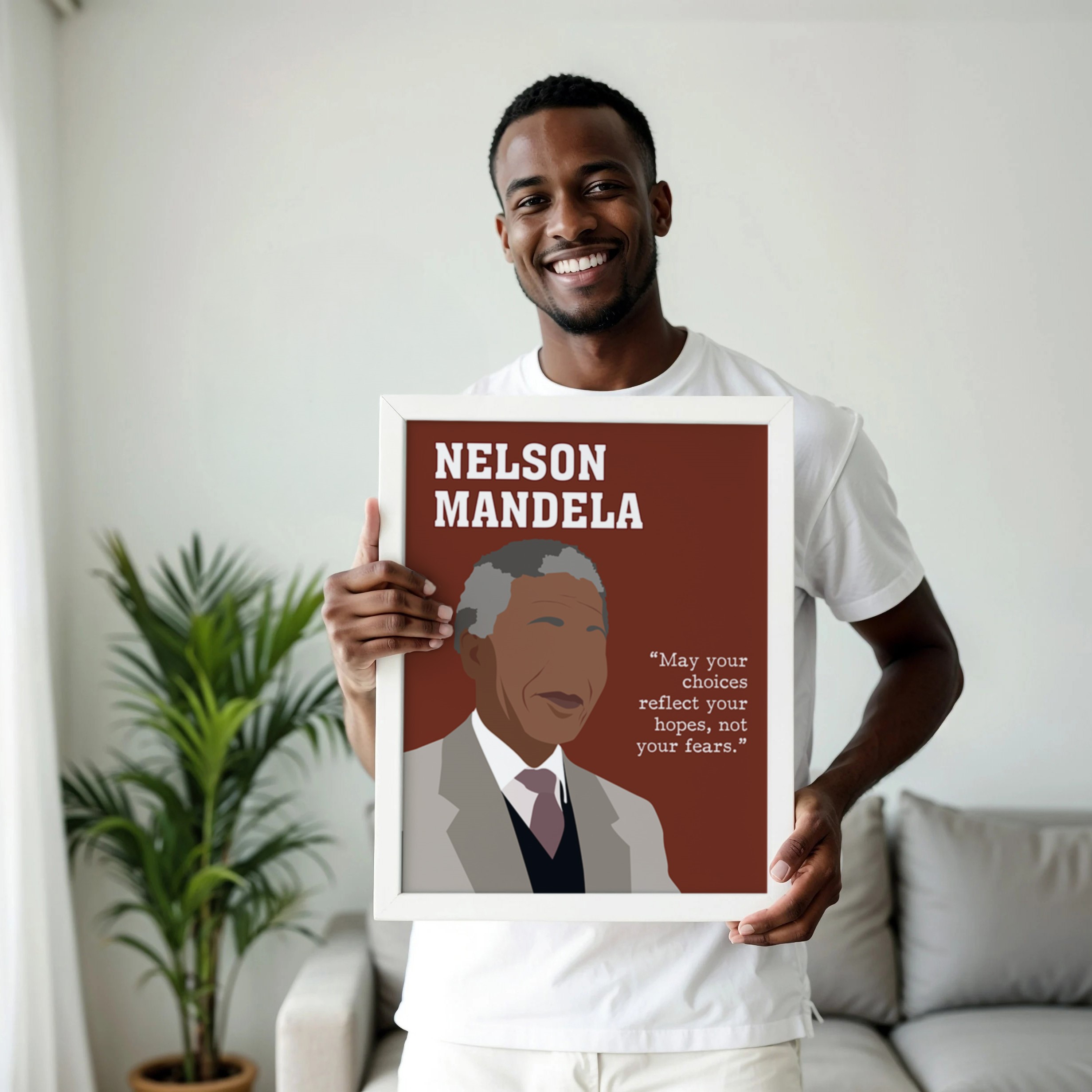 Nelson Mandela Men Motivational Quote Wall Art - Image 3