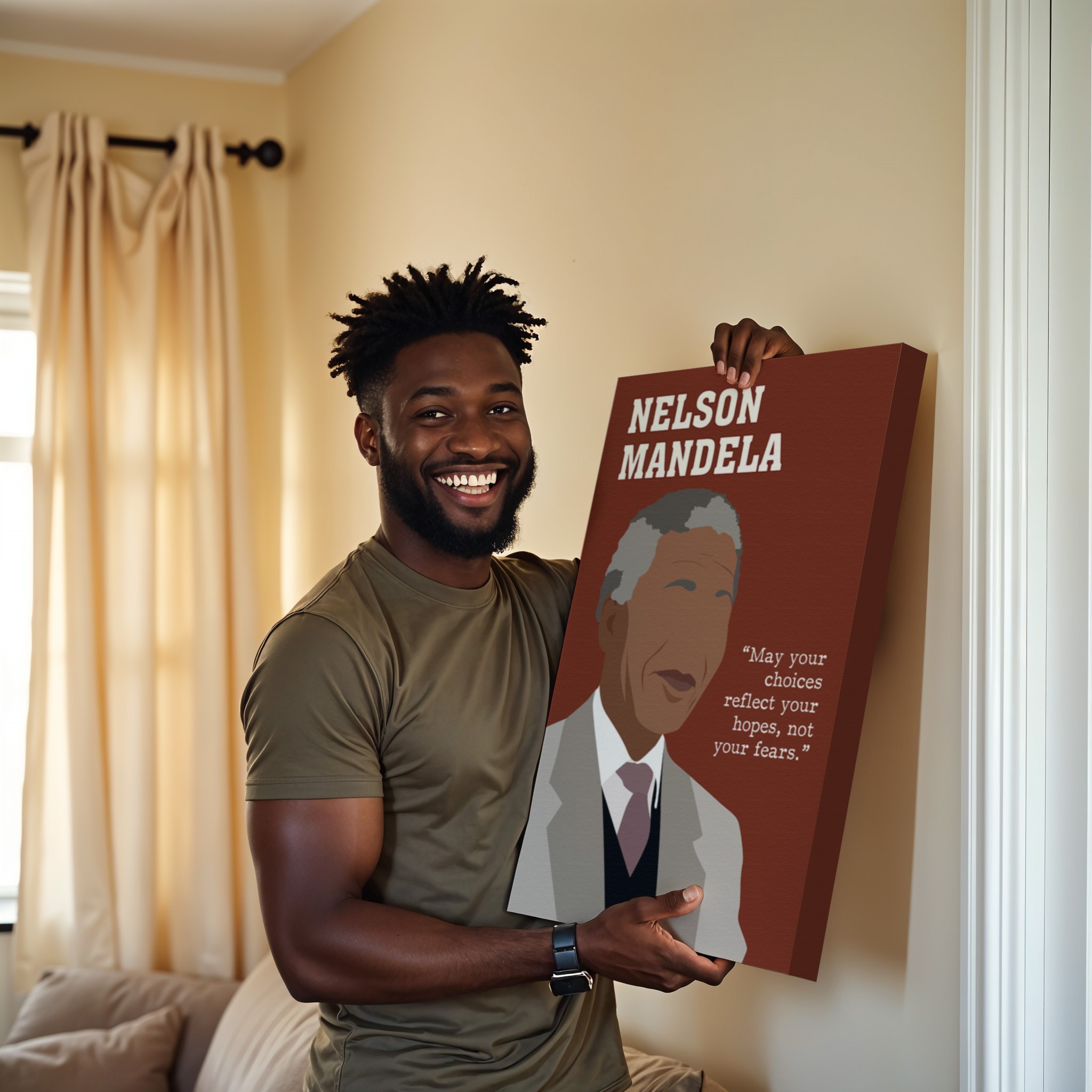 Nelson Mandela Men Motivational Quote Wall Art - Image 6