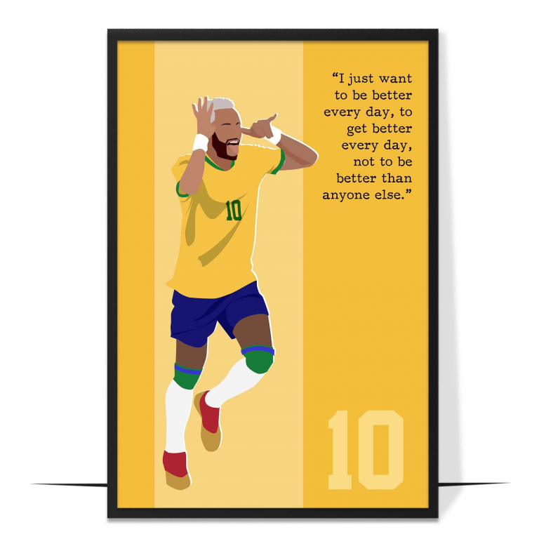 Neymar Jr Hand-drawn Soccer Wall Art