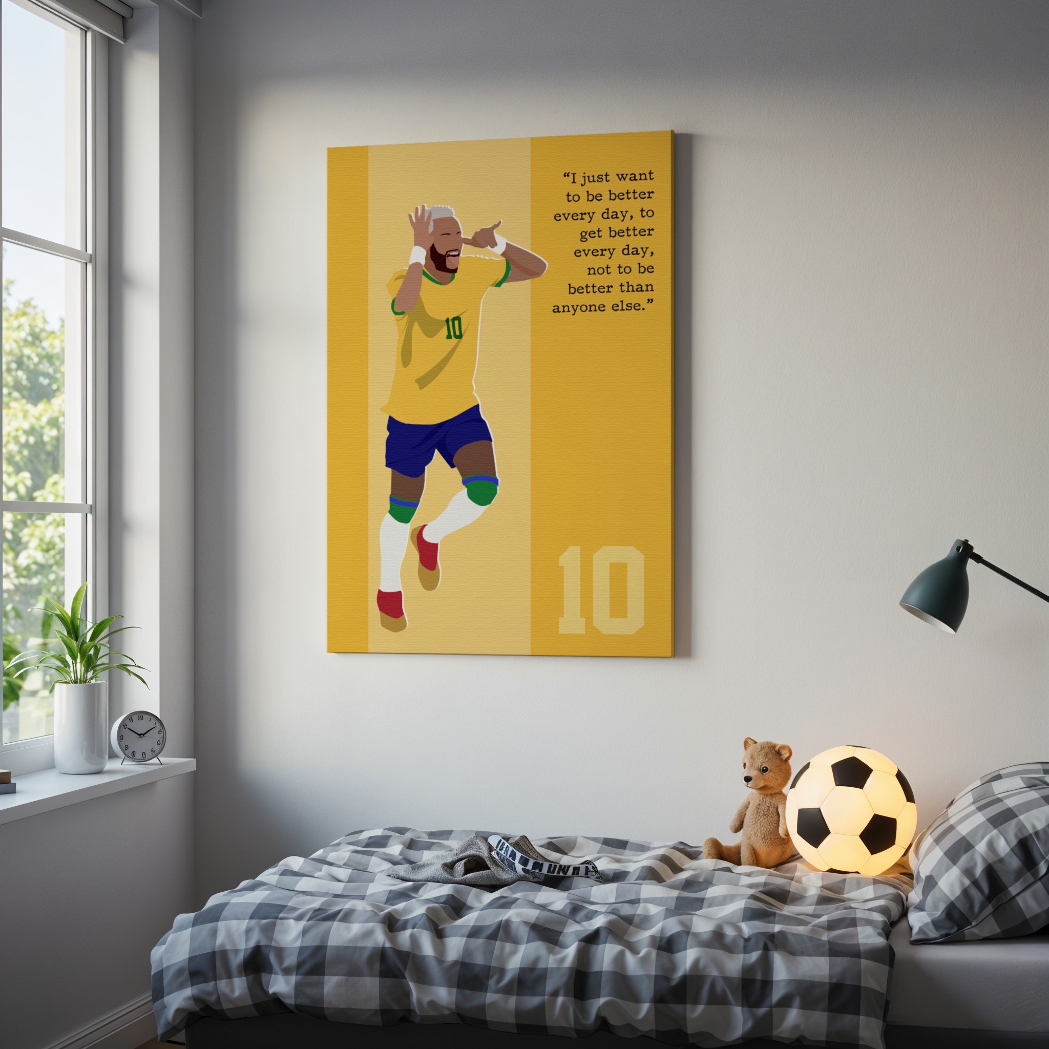 Neymar Jr Soccer Superstar Motivational Quote Wall Art - Image 4