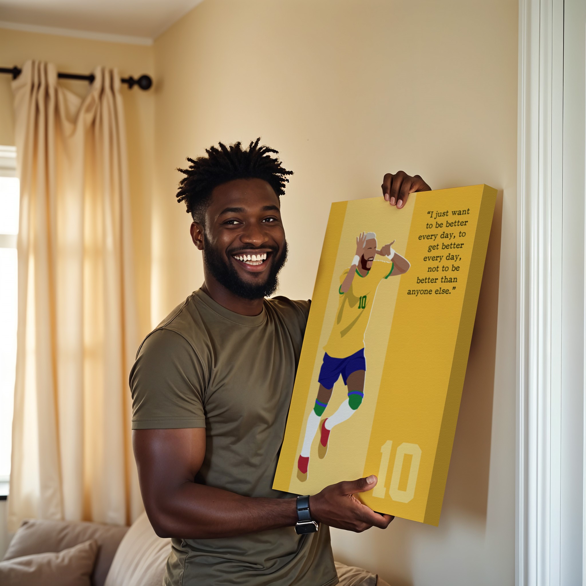 Neymar Jr Soccer Superstar Motivational Quote Wall Art - Image 6