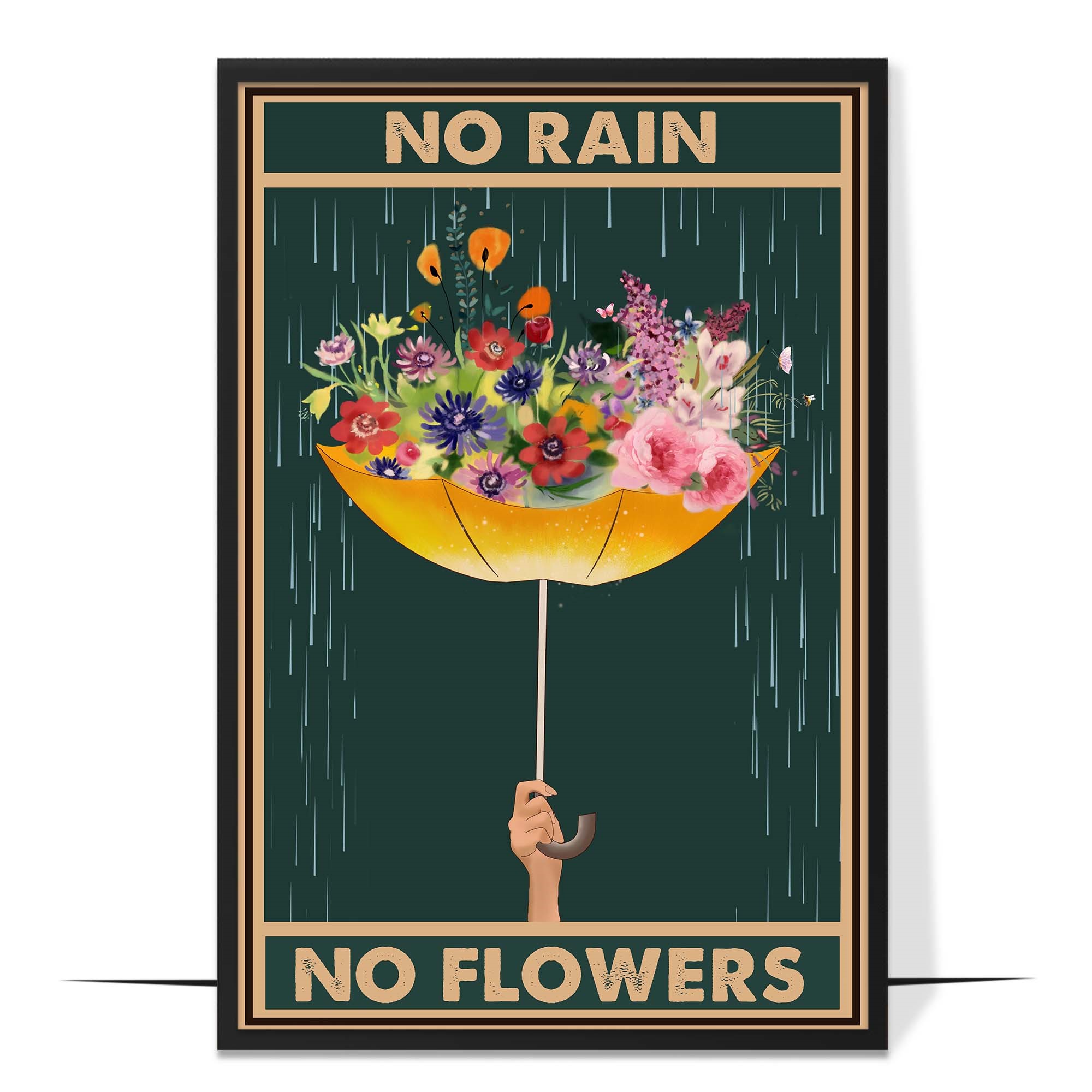 No Rain No Flower Vintage Printable