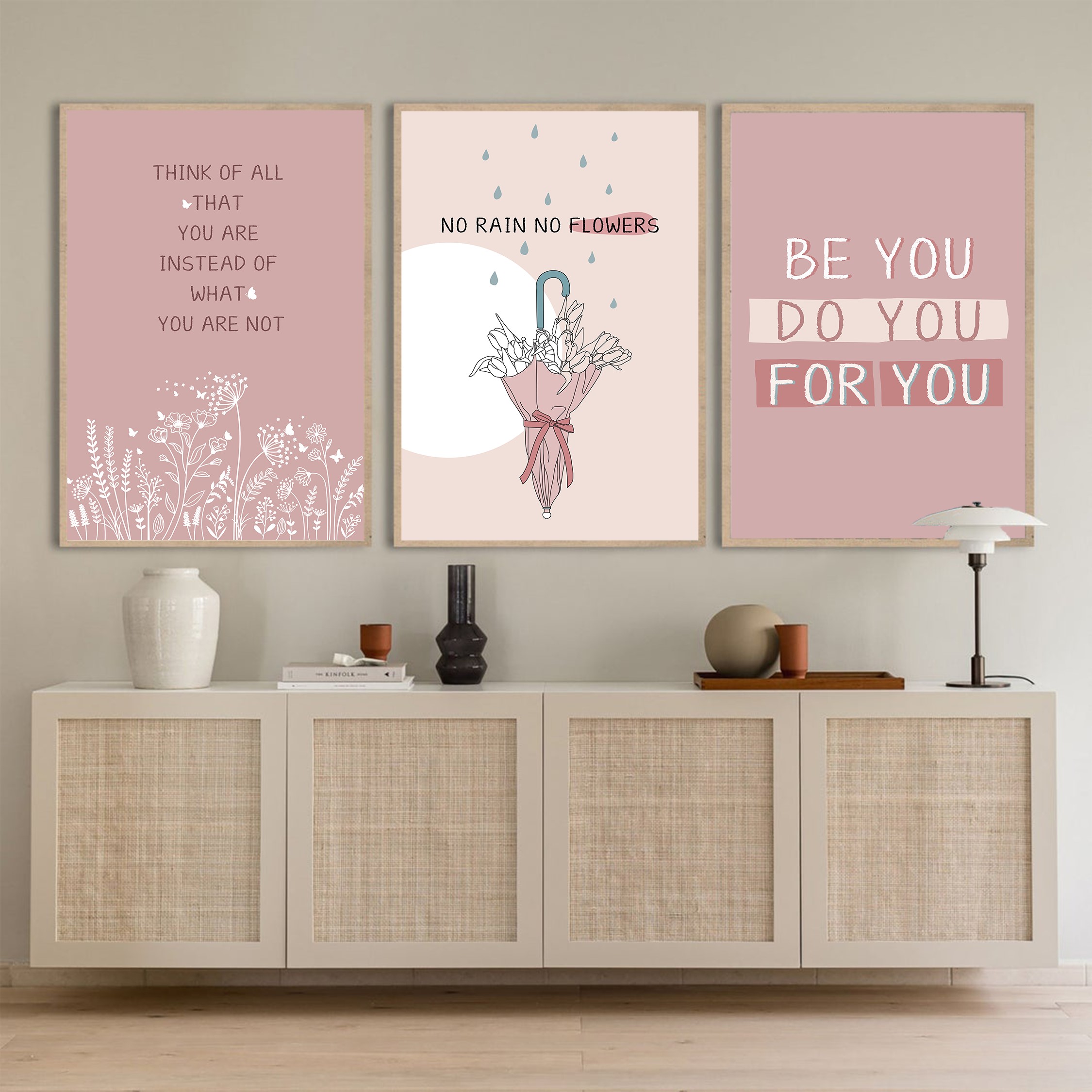 No Rain No Flowers Mental Health Abstract Wall Art - Image 6