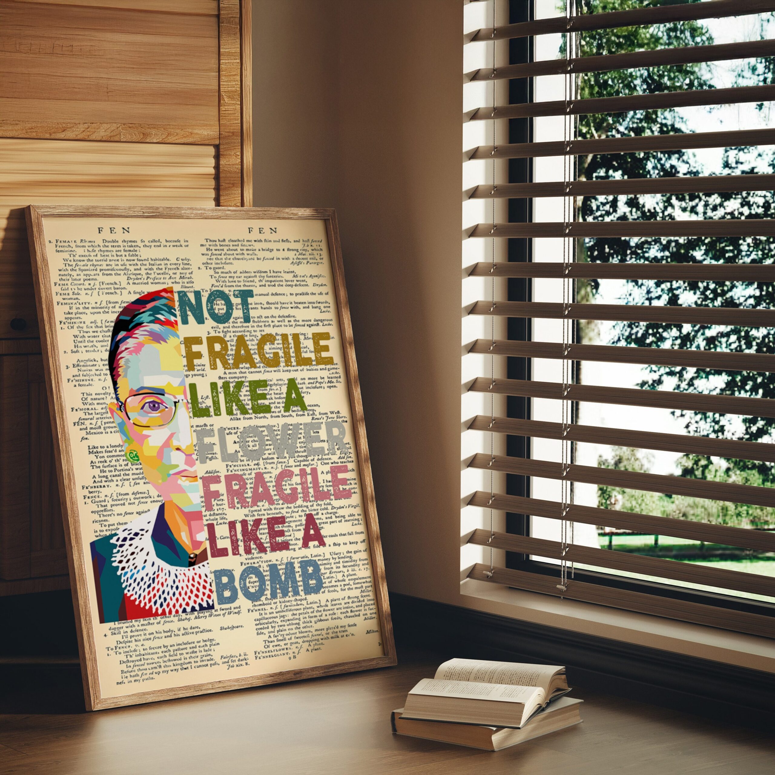 Not Fragile Like a Flower RBG Inspirational Quote Wall Art - Image 2