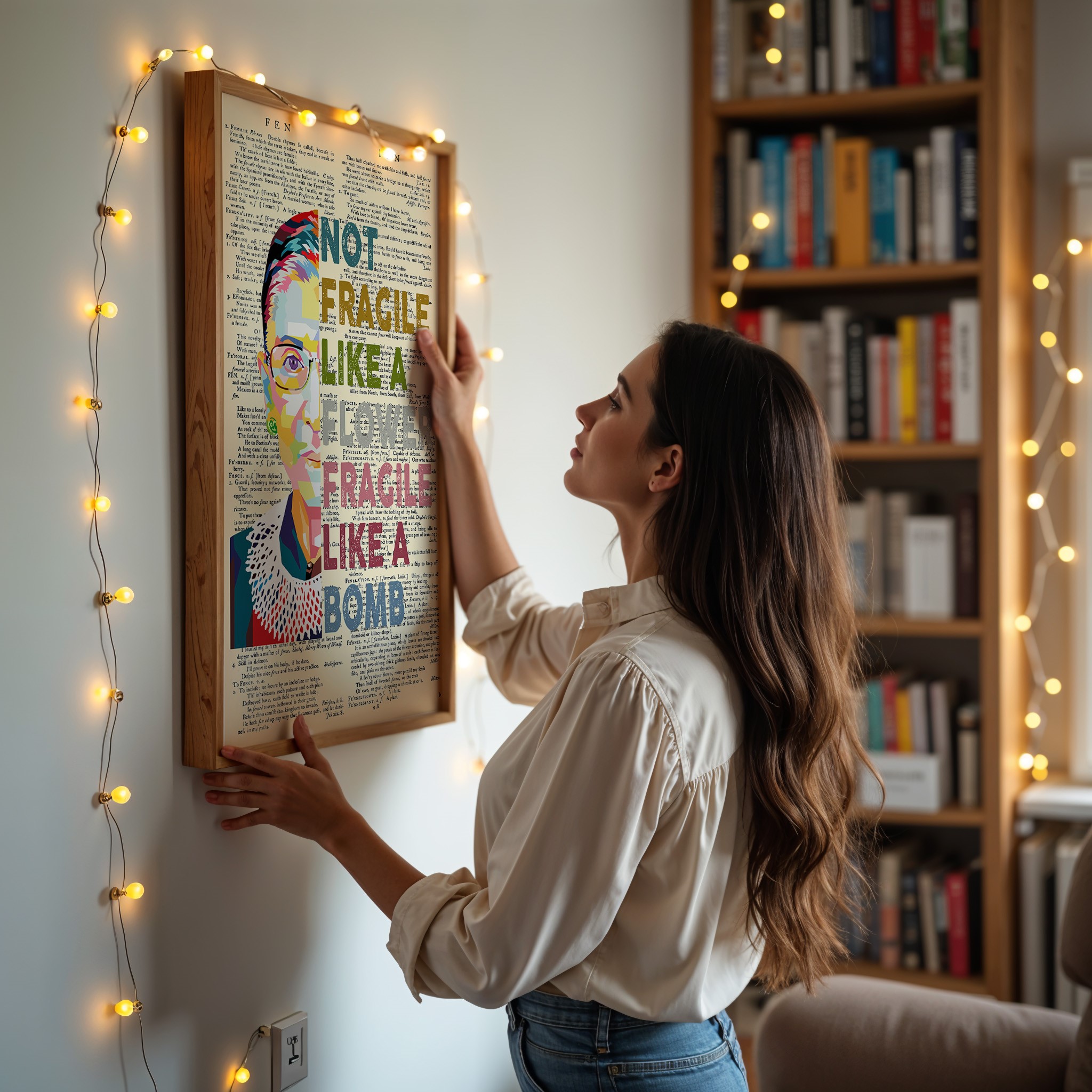 Not Fragile Like a Flower RBG Inspirational Quote Wall Art - Image 3