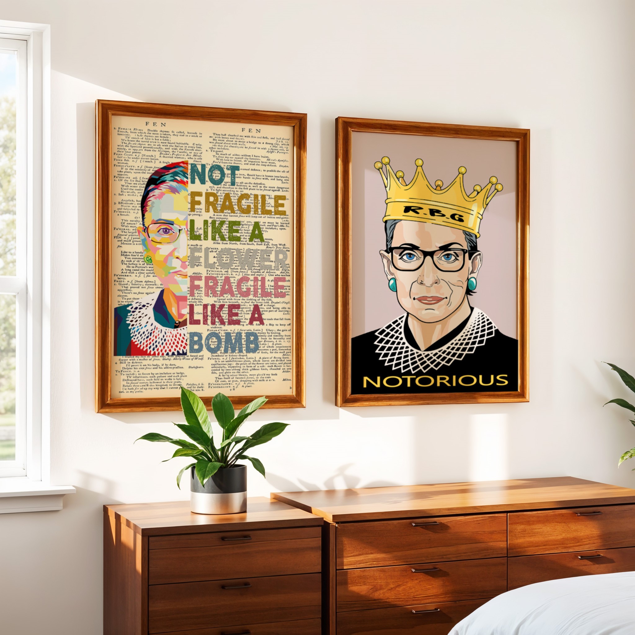 Not Fragile Like a Flower RBG Inspirational Quote Wall Art - Image 6