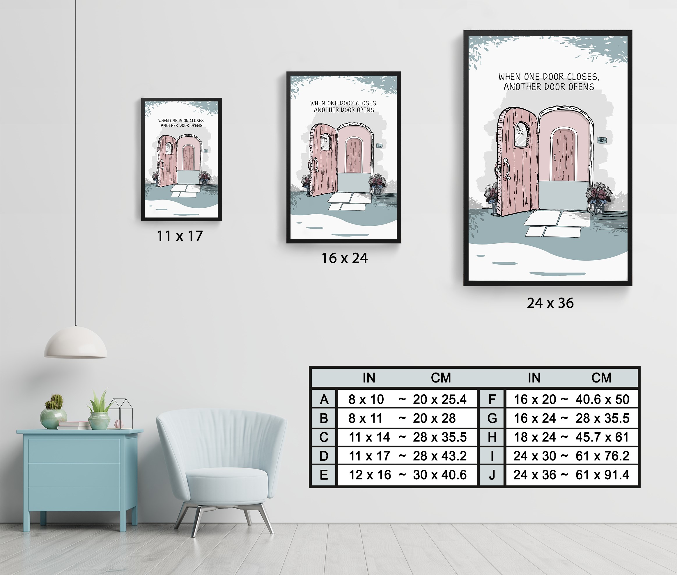 One Door Closes Abstract Mental Health Wall Art - Image 7