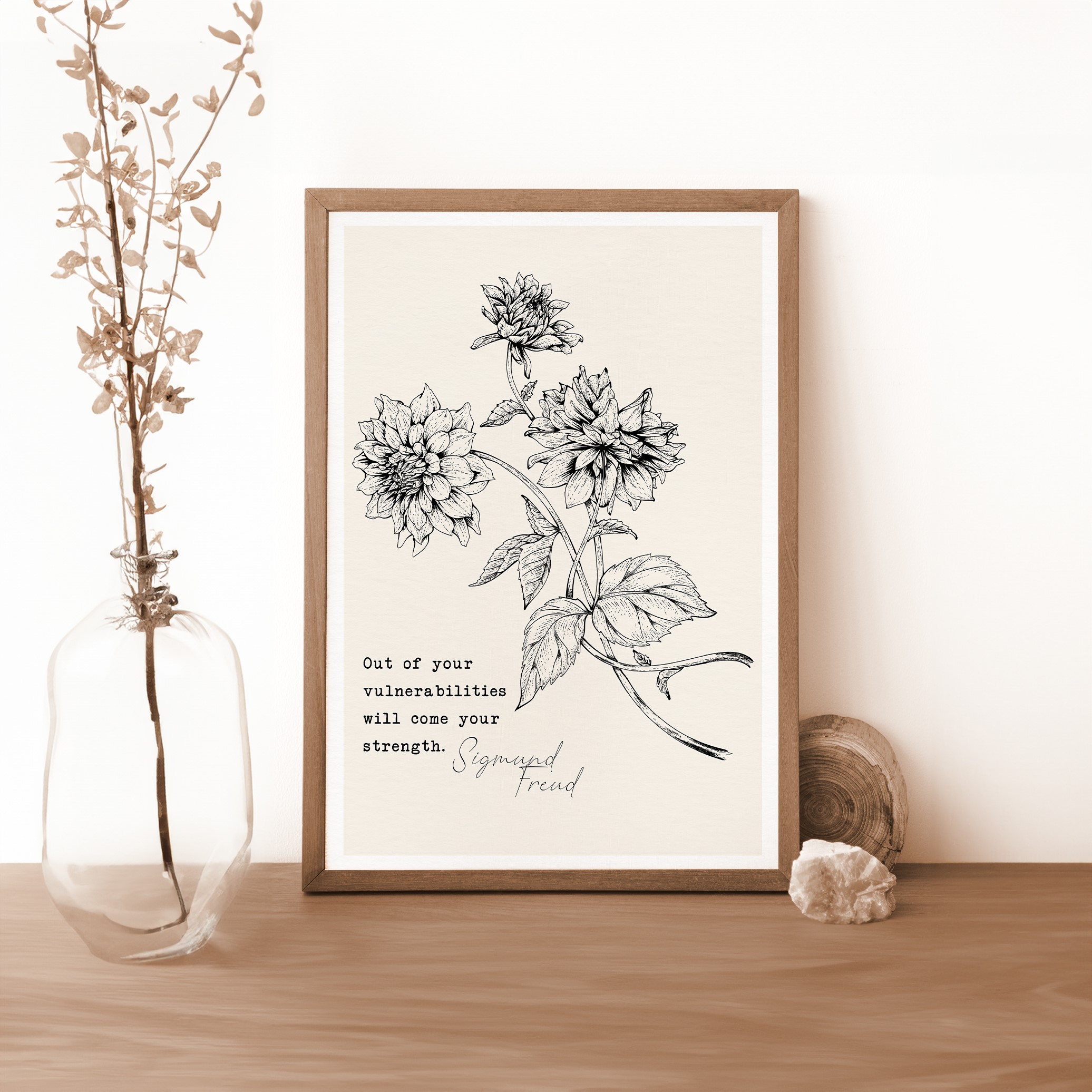 Out of Your Vulnerabilities Botanical Mental Health Wall Art - Image 2