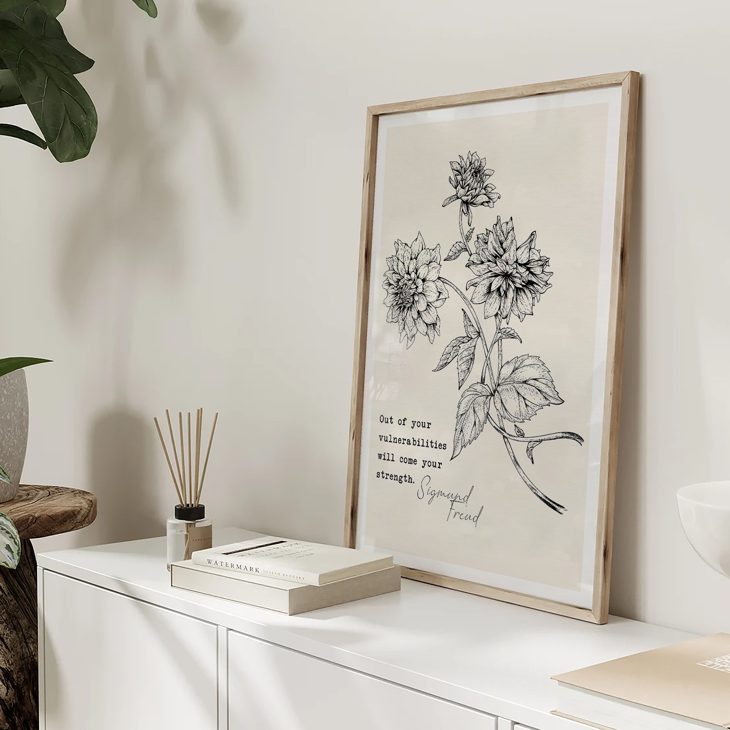 Out of Your Vulnerabilities Botanical Mental Health Wall Art - Image 4