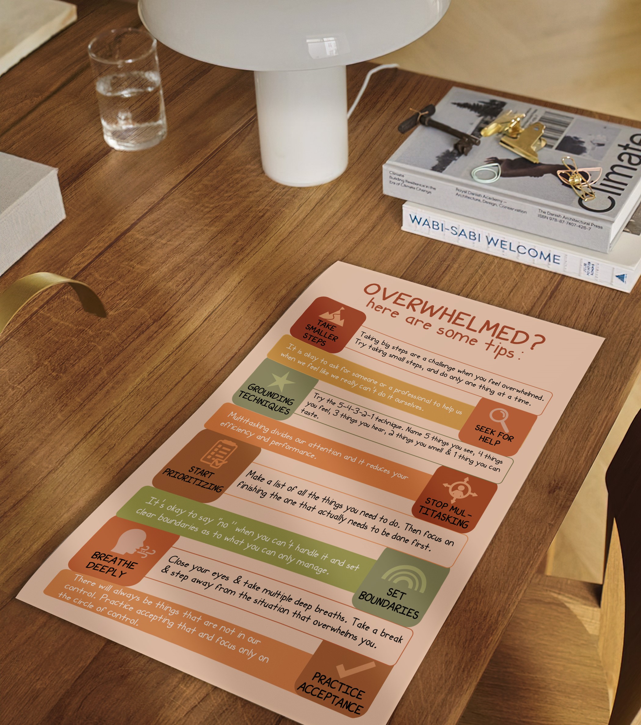 Overwhelmed Tips Boho Mental Health Printable - Image 2