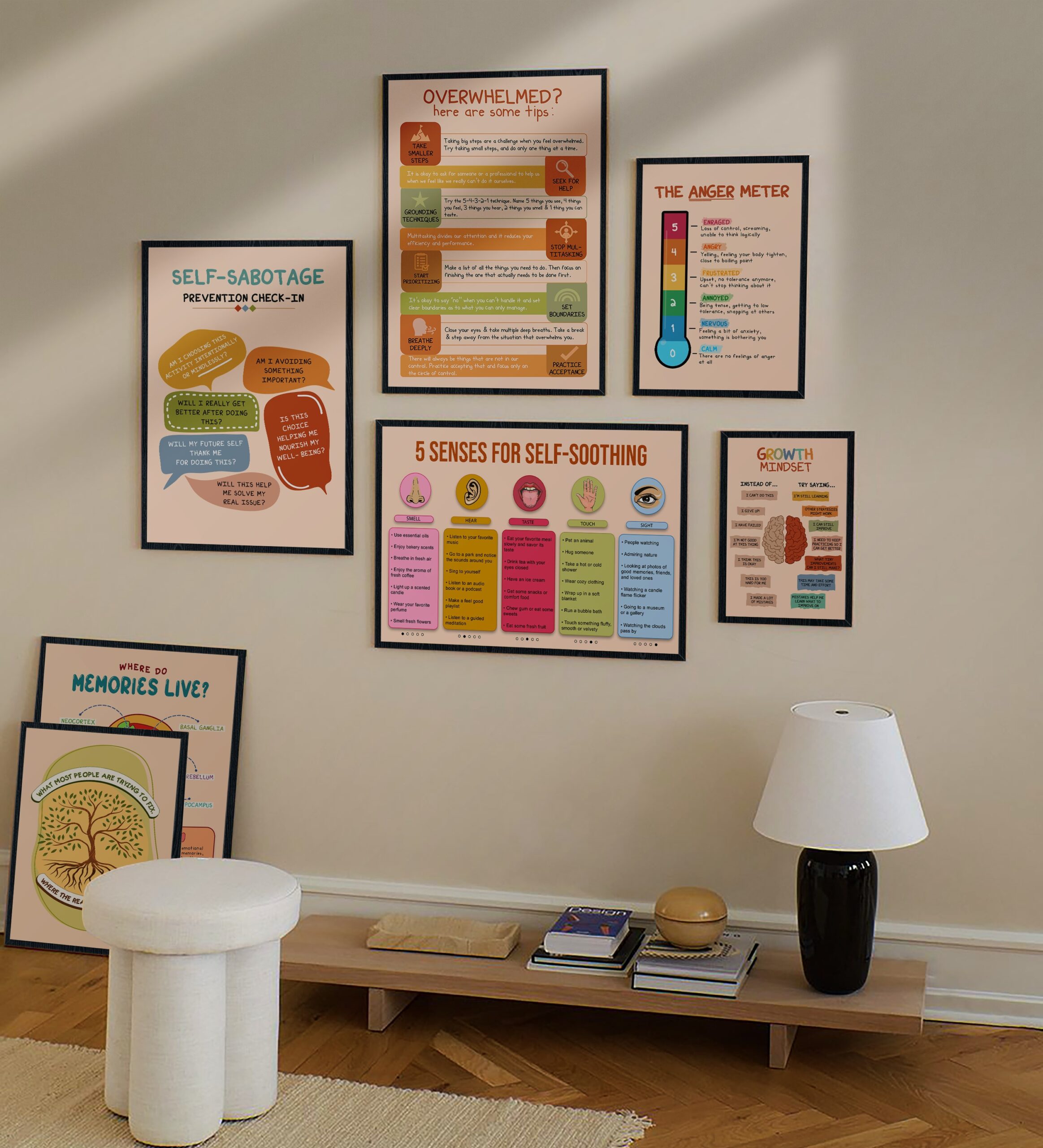 Overwhelmed Tips Boho Mental Health Printable - Image 6