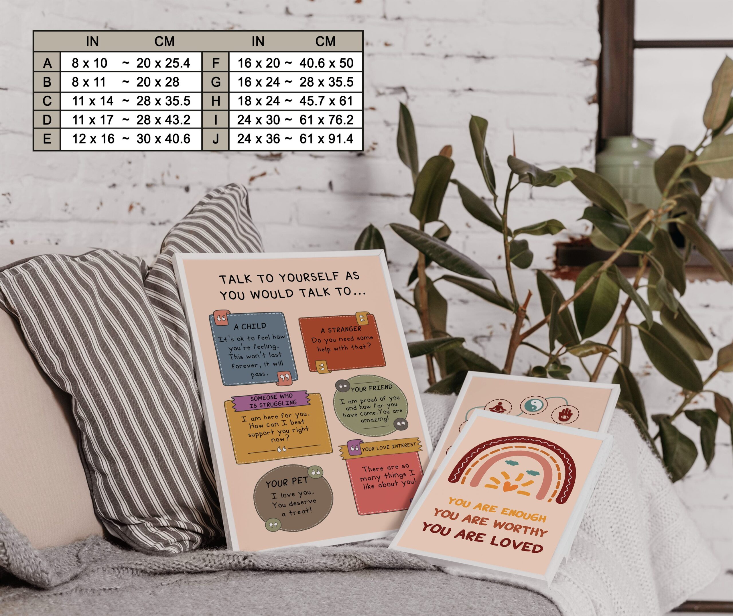 Positive Self Talk Boho Mental Health Printable - Image 7