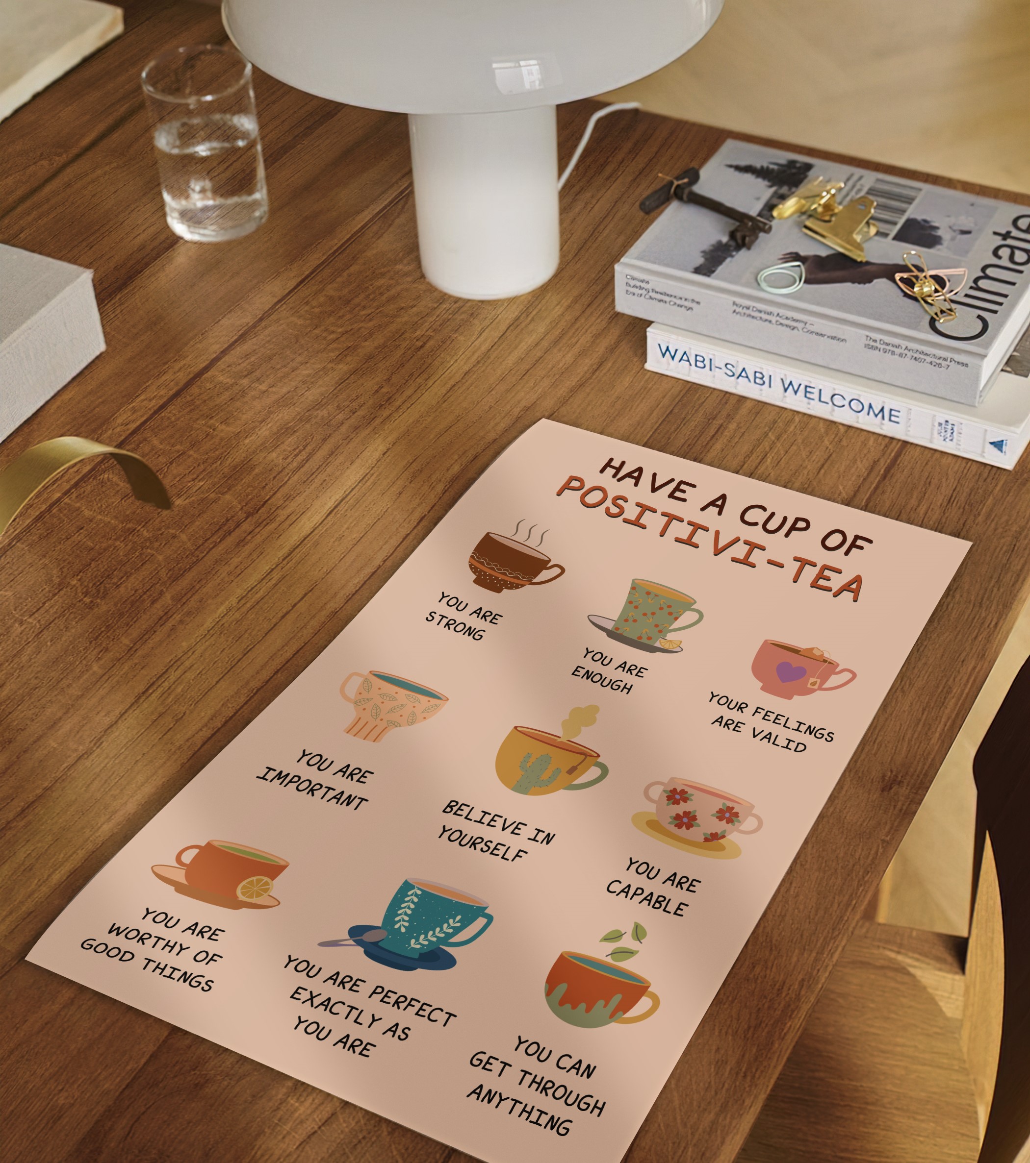 Positivitea Affirmation Boho Mental Health Wall Art - Image 2