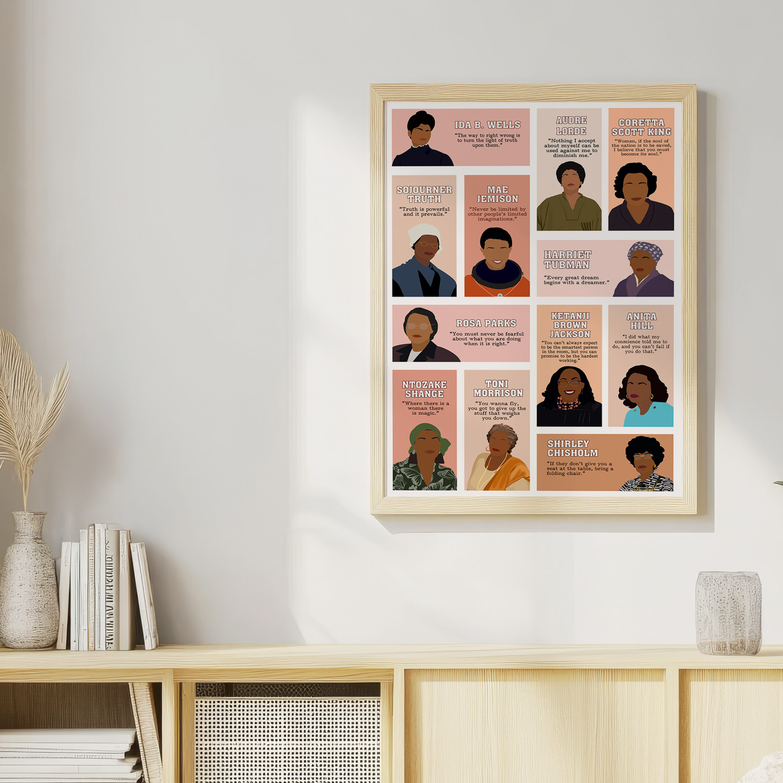 Powerful Black Women Inspirational Unframed 16x24in Laminated Hand-drawn Wall Art - Image 8