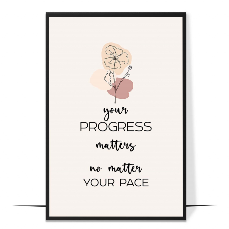 Progress Matters hand-drawn abstract print — A dreamy abstract blend framing the words pr