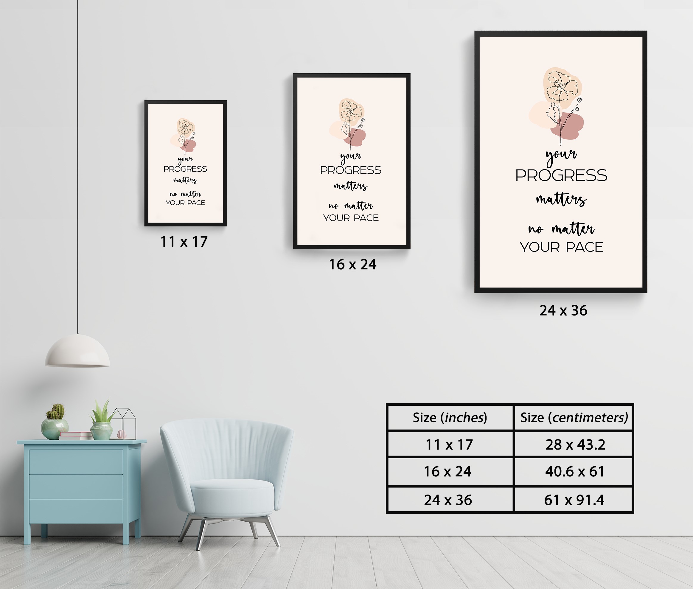 Progress Matters Growth Mindset Inspirational Wall Art - Image 7