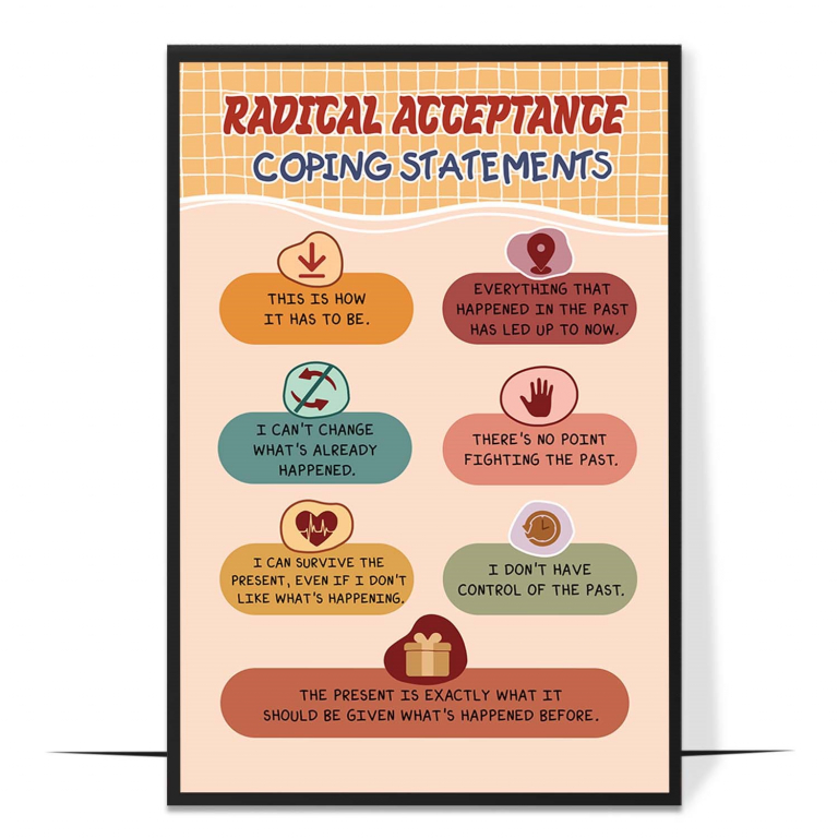 Radical acceptance poster — A set of short acceptance statements arranged as a calm, readabl