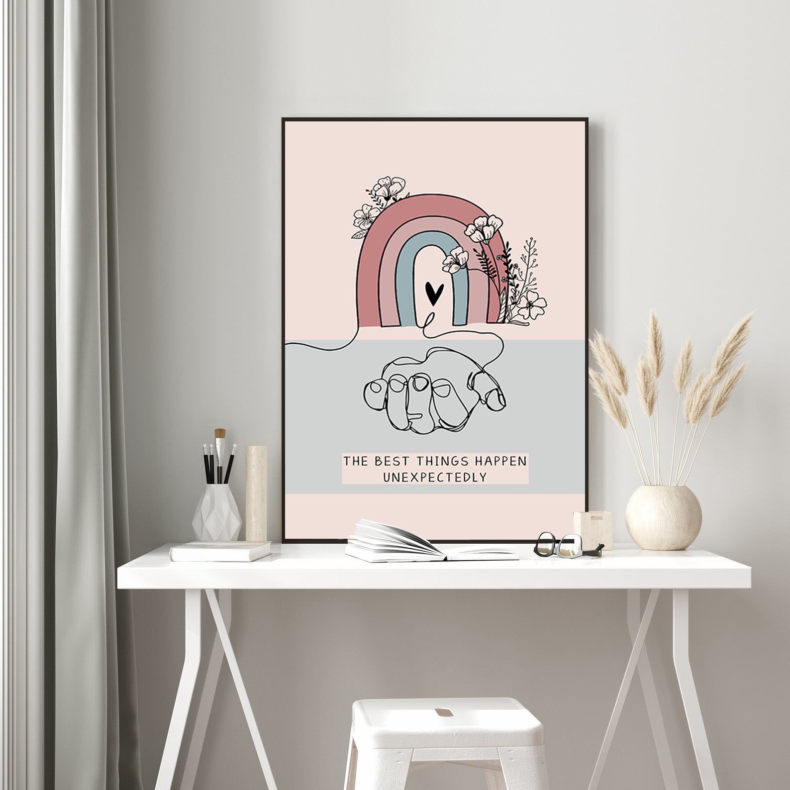 Rainbow Self Love Abstract Mental Health Wall Art - Image 2