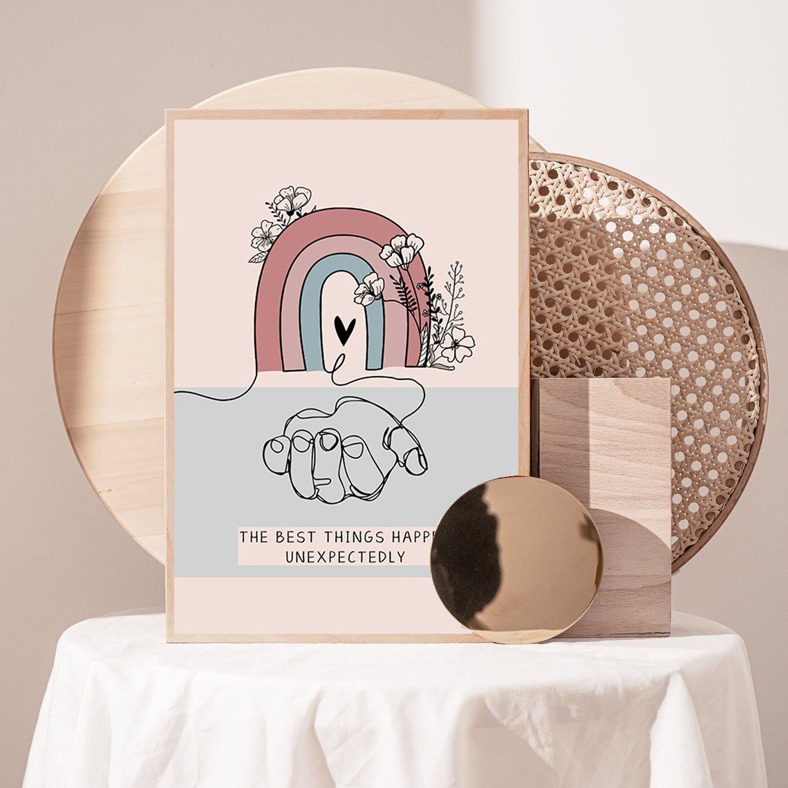 Rainbow Self Love Abstract Mental Health Wall Art - Image 3