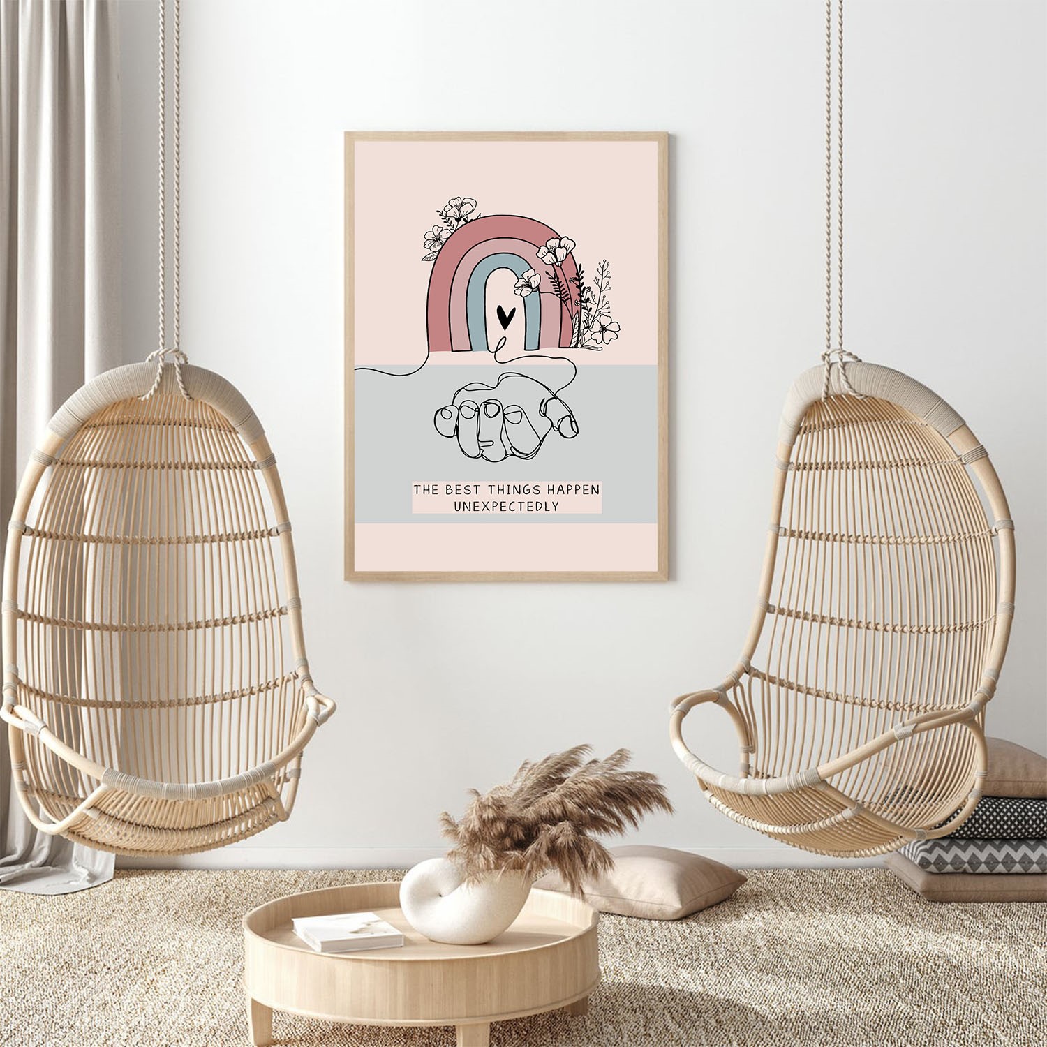 Rainbow Self Love Abstract Mental Health Wall Art - Image 4