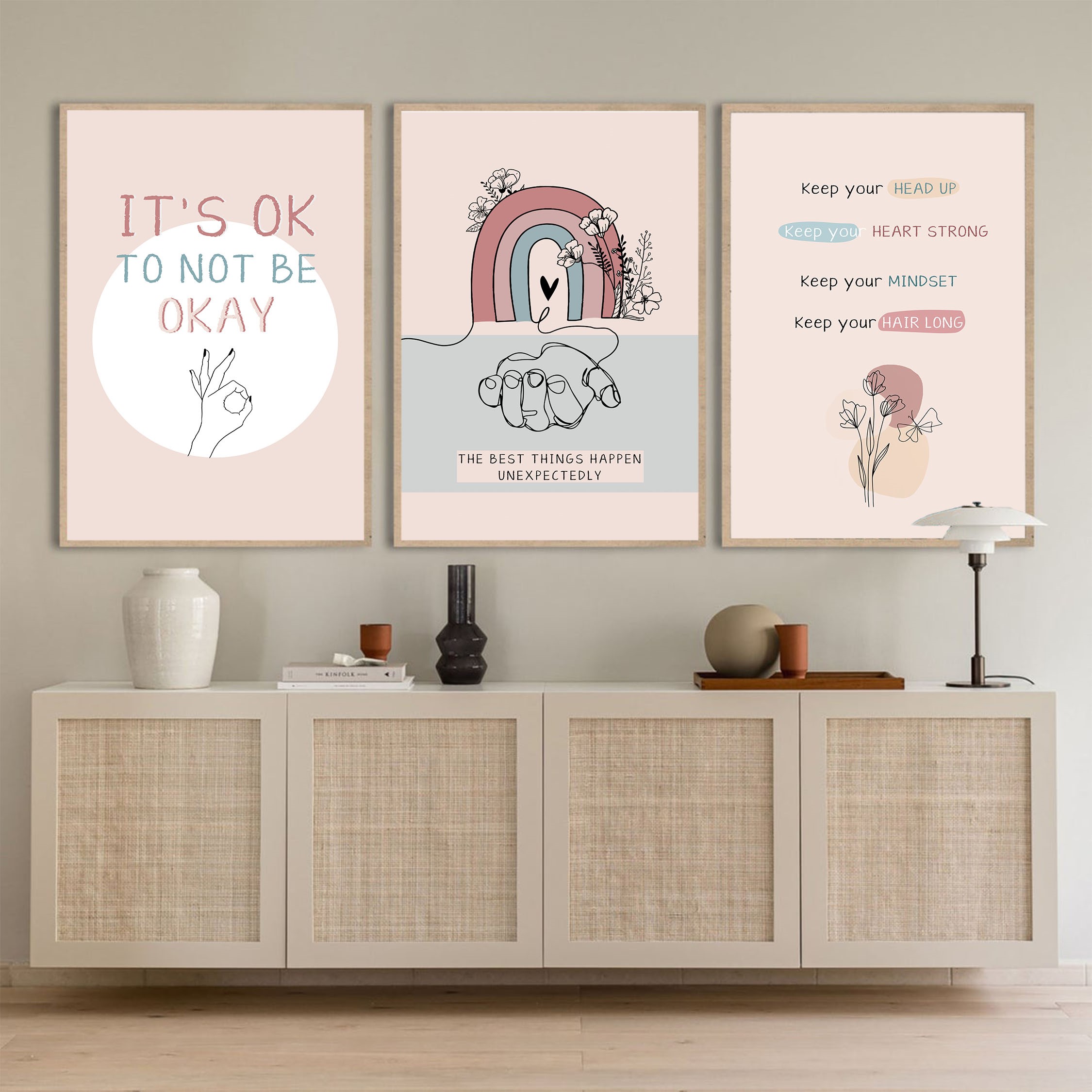 Rainbow Self Love Abstract Mental Health Wall Art - Image 6