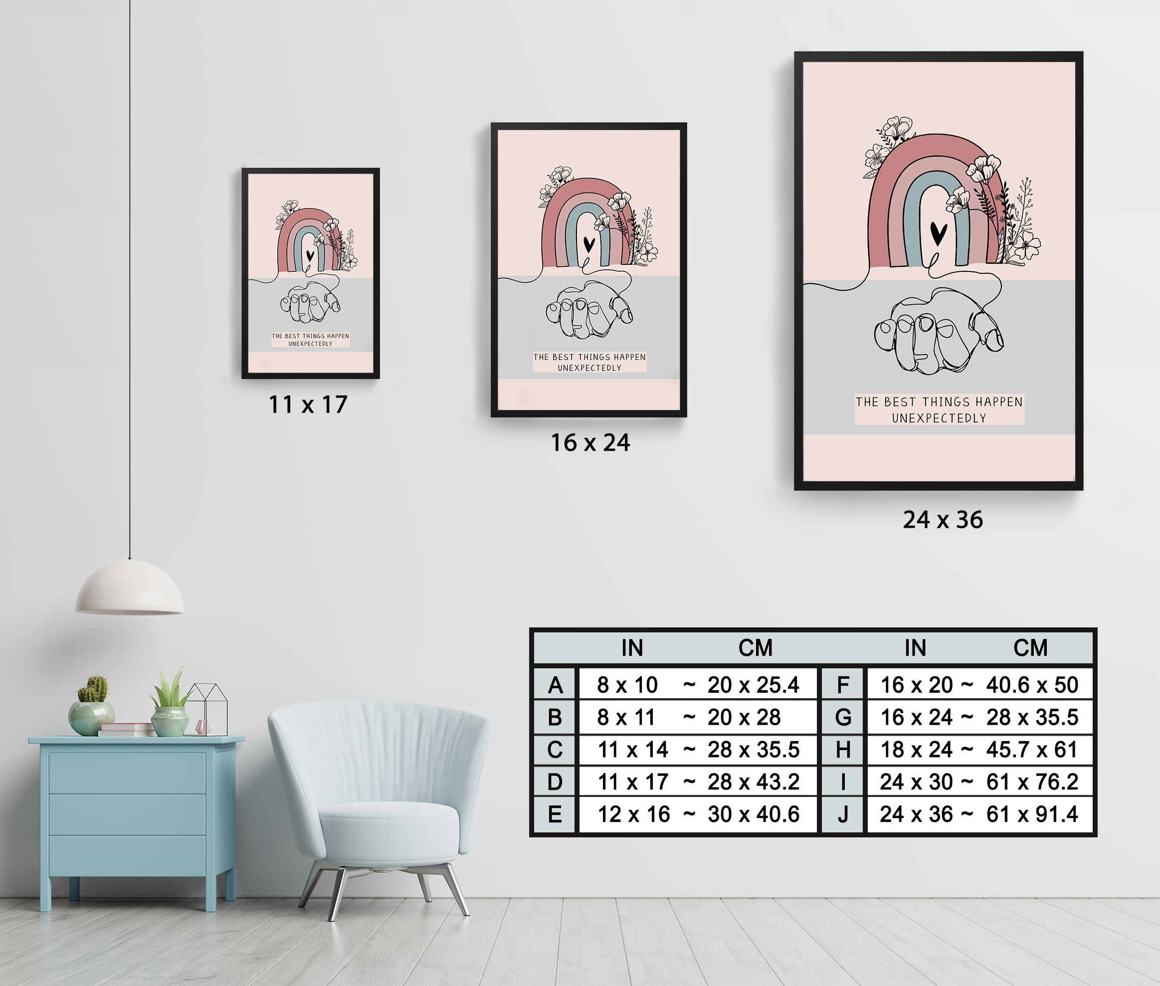 Rainbow Self Love Abstract Mental Health Wall Art - Image 7