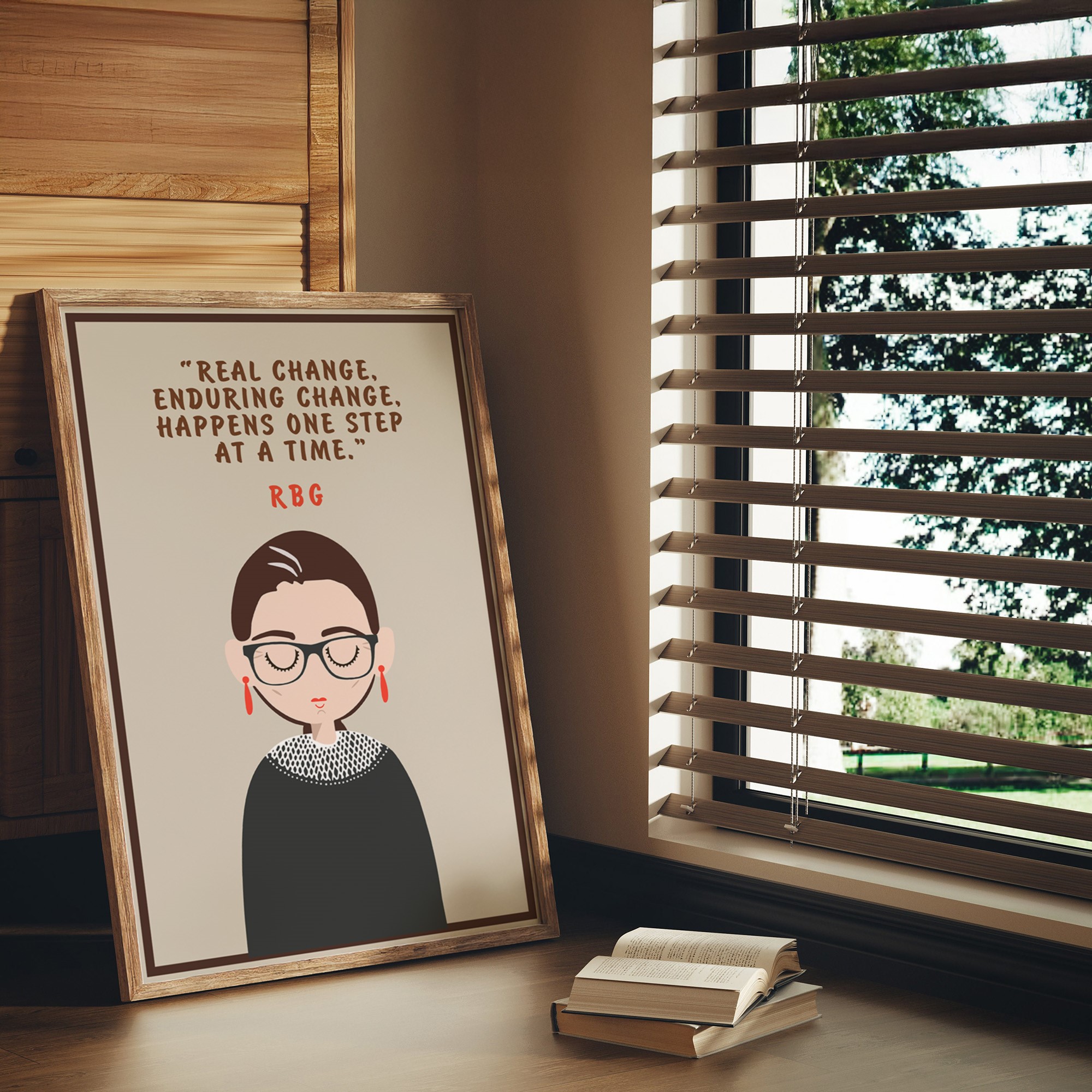 Real Change Enduring RBG Inspirational Quote Wall Art - Image 2
