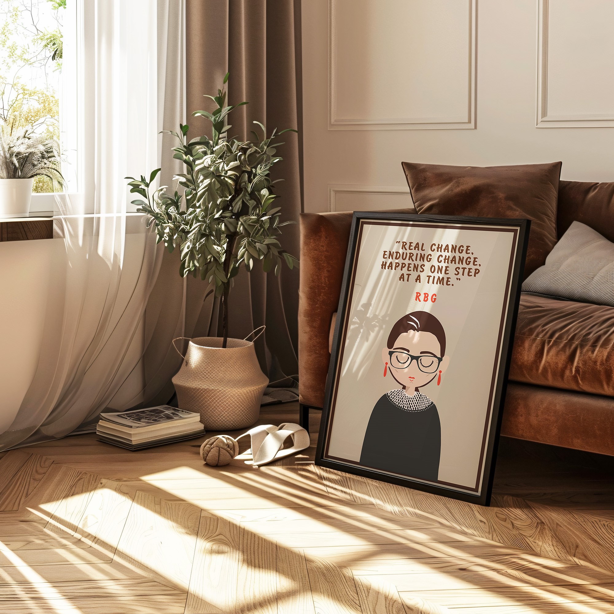 Real Change Enduring RBG Inspirational Quote Wall Art - Image 4