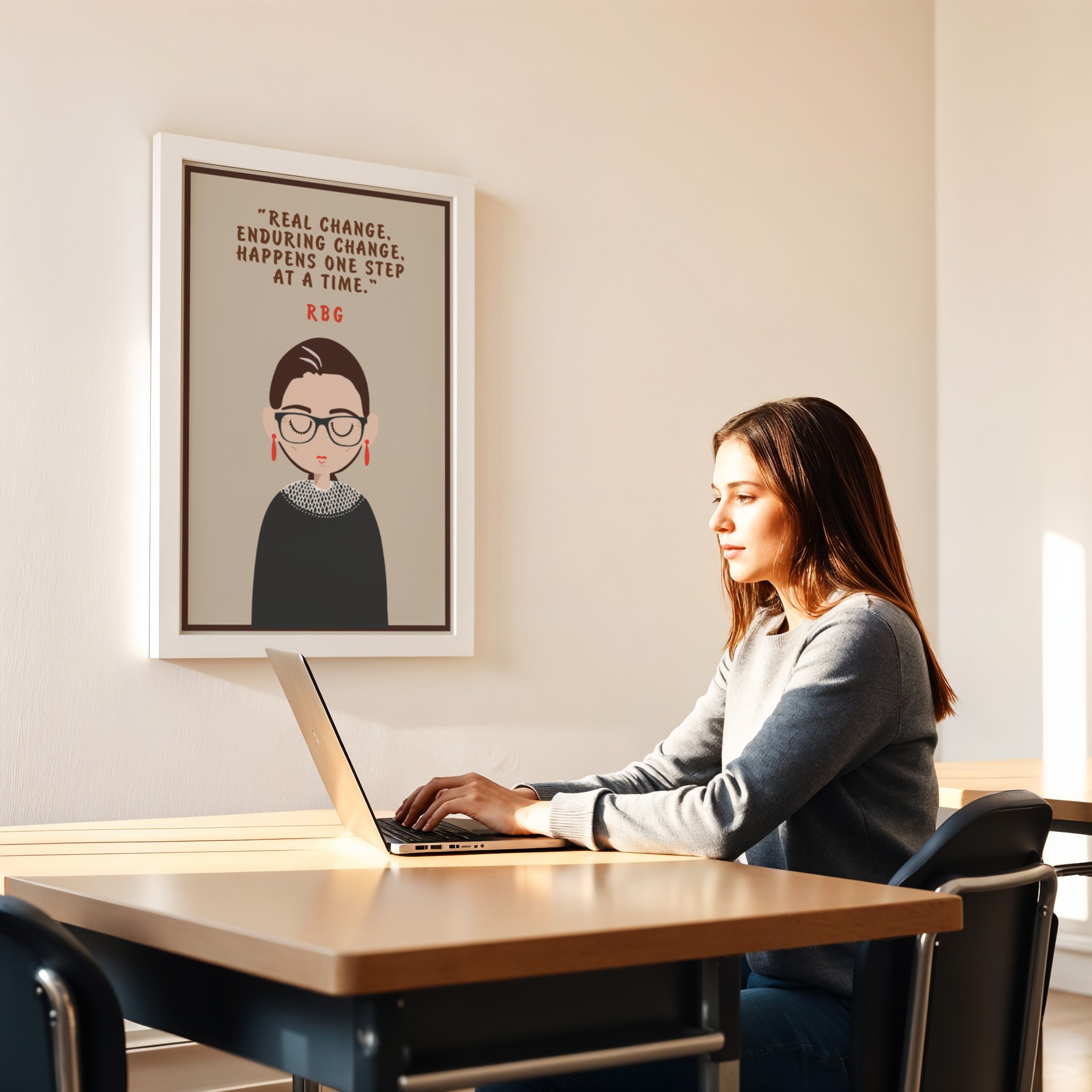 Real Change Enduring RBG Inspirational Quote Wall Art - Image 5