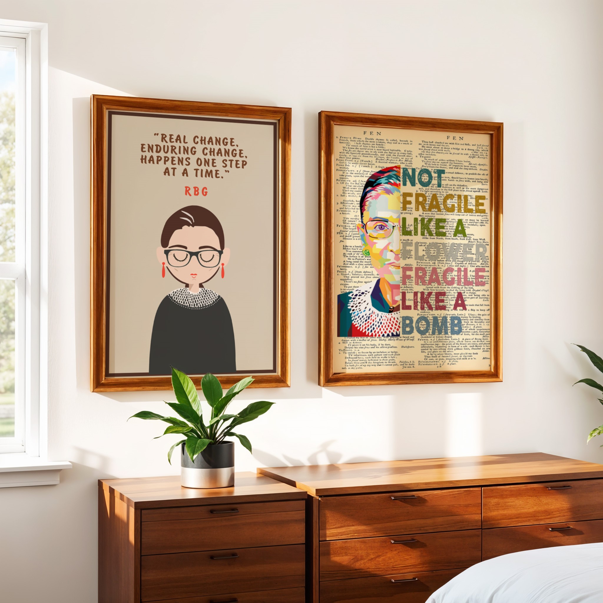 Real Change Enduring RBG Inspirational Quote Wall Art - Image 6