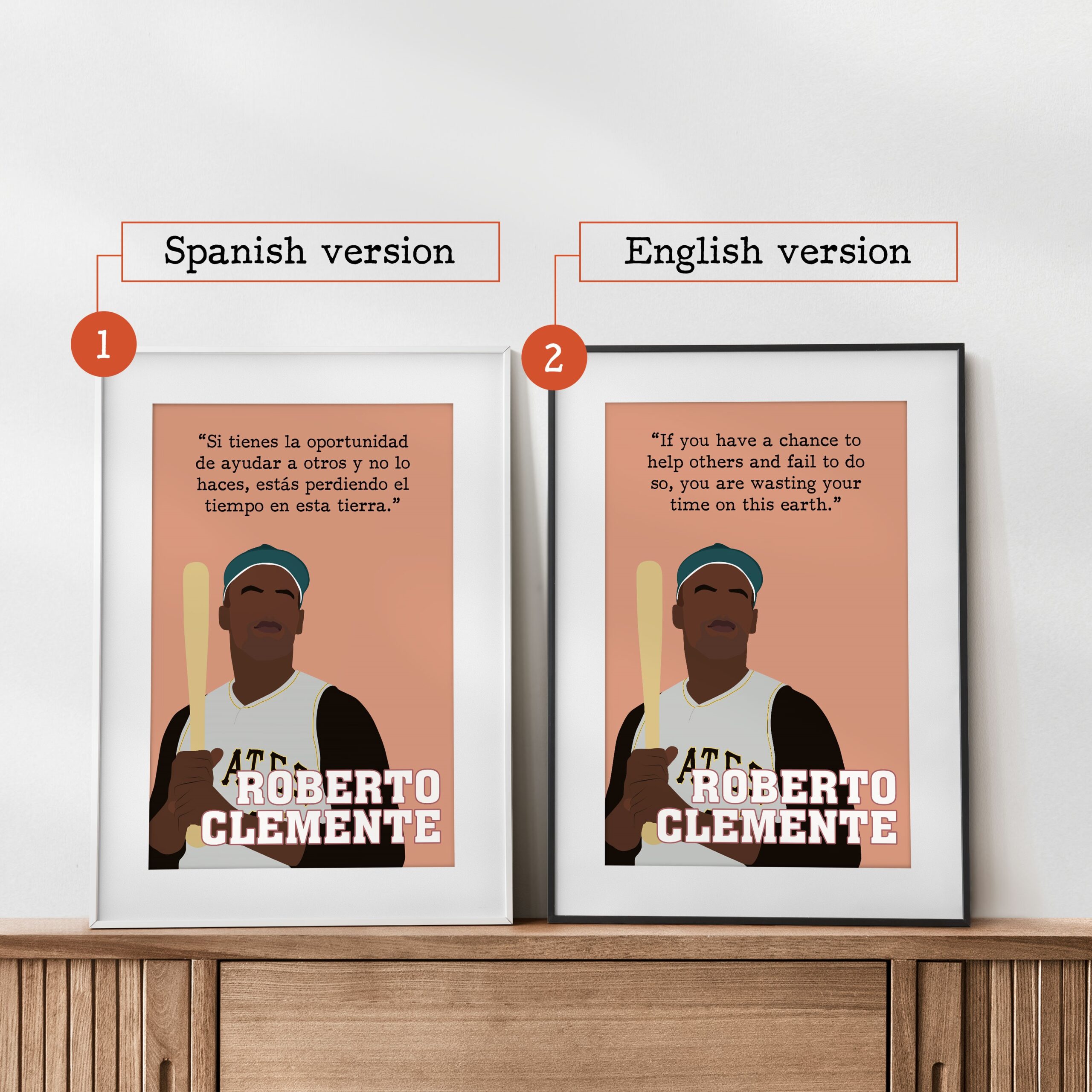 Roberto Clemente Latino Inspirational Quote Wall Art - Image 2