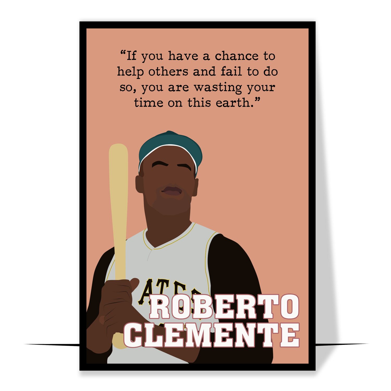 Roberto Clemente Latino Hand-drawn Wall Art